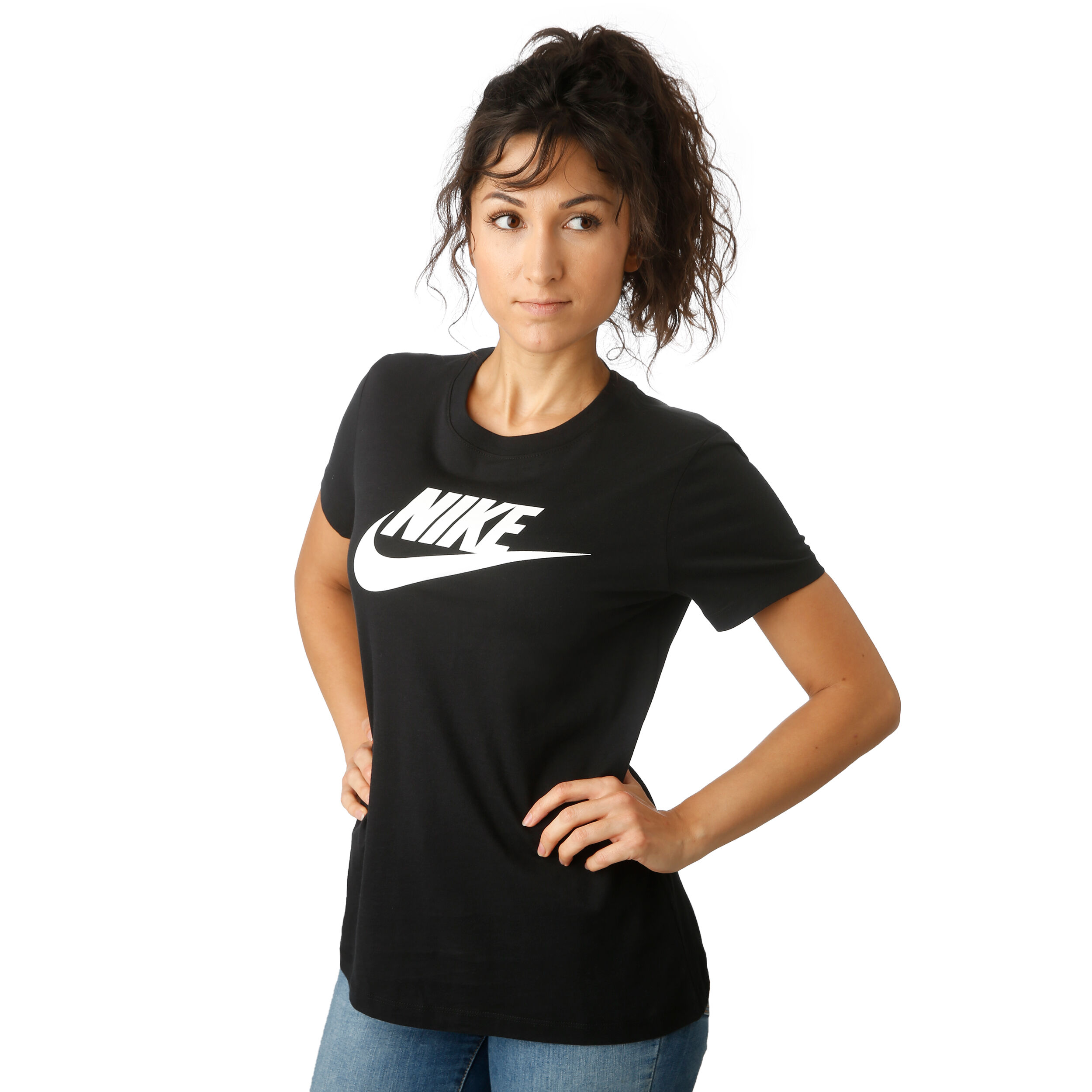 Buy Nike Sportswear Essential T Shirt Women Black White online Tennis Point UK