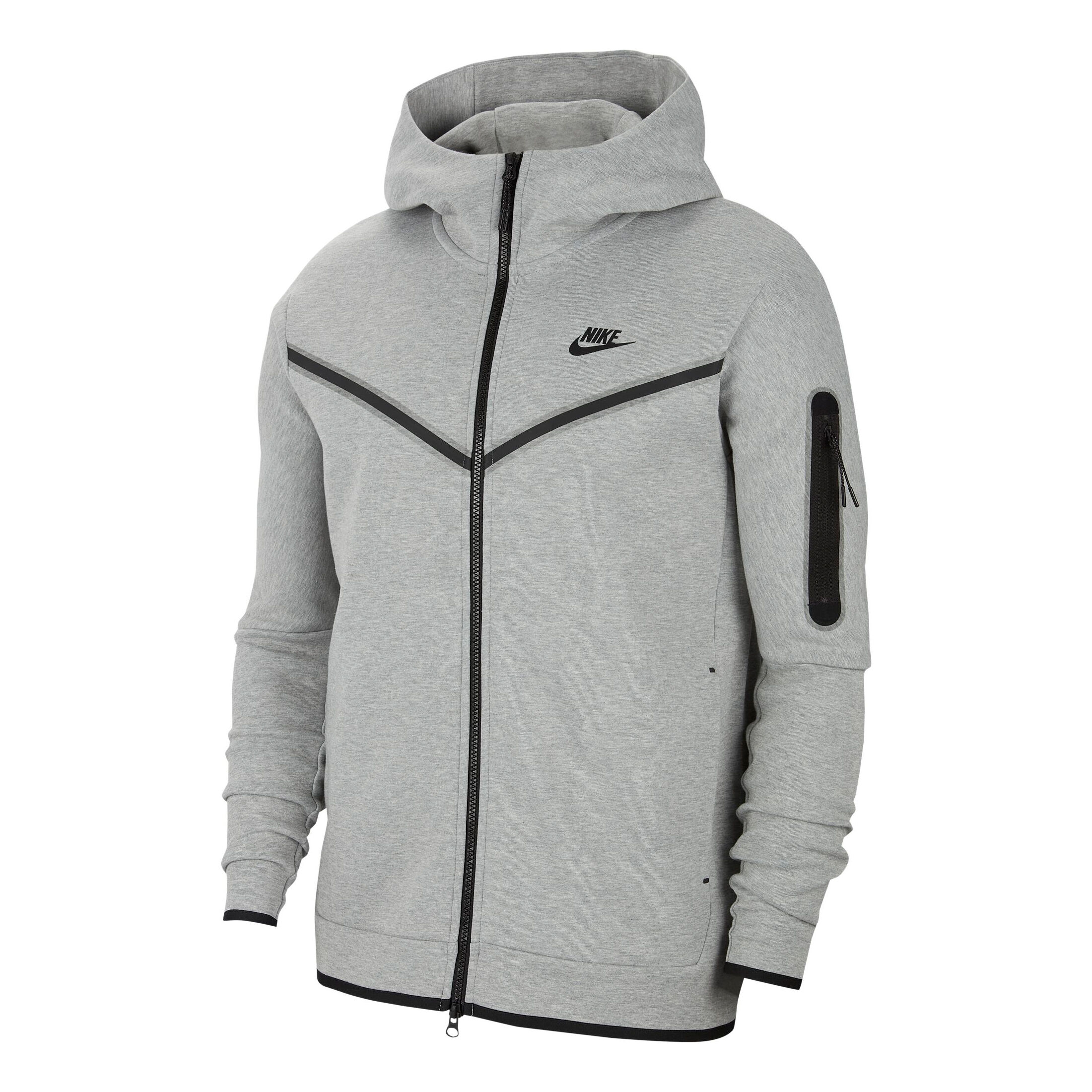 Buy Nike Sportswear Tech Zip Hoodie Men Lightgrey Black online Tennis Point UK