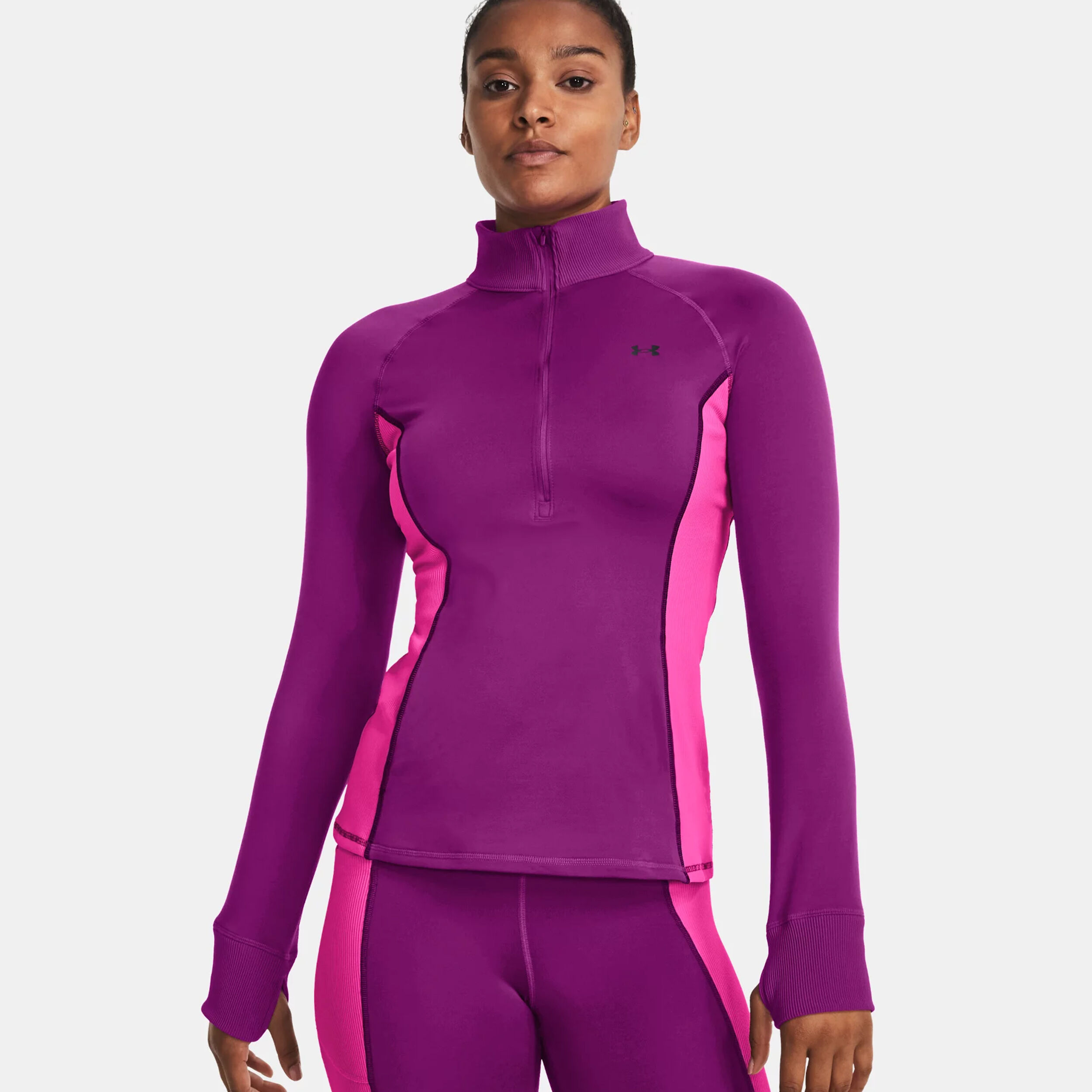 CW Half Zip Long Sleeve Women Violet Pink