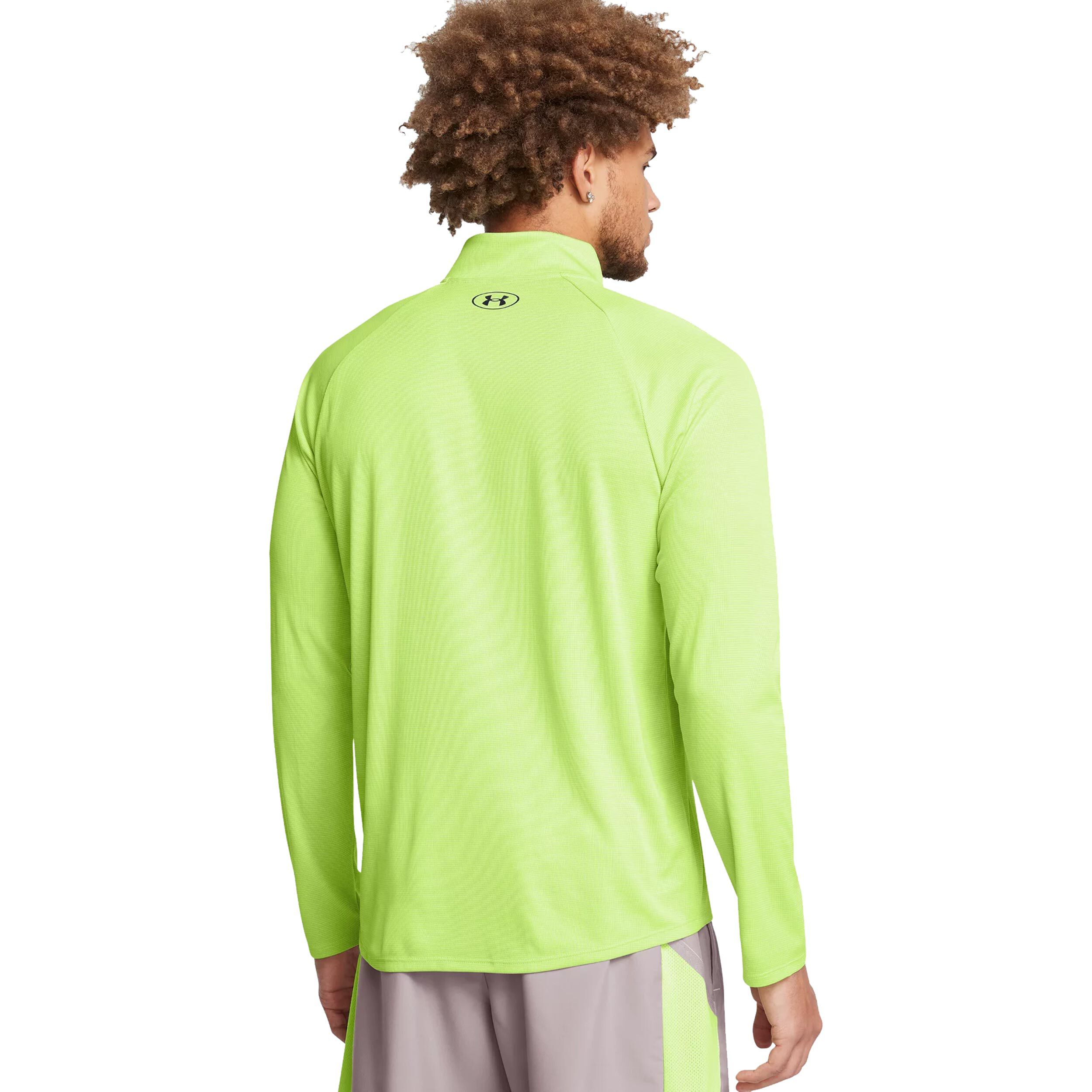 Tech Textured 1 2 Zip Long Sleeve Men Green