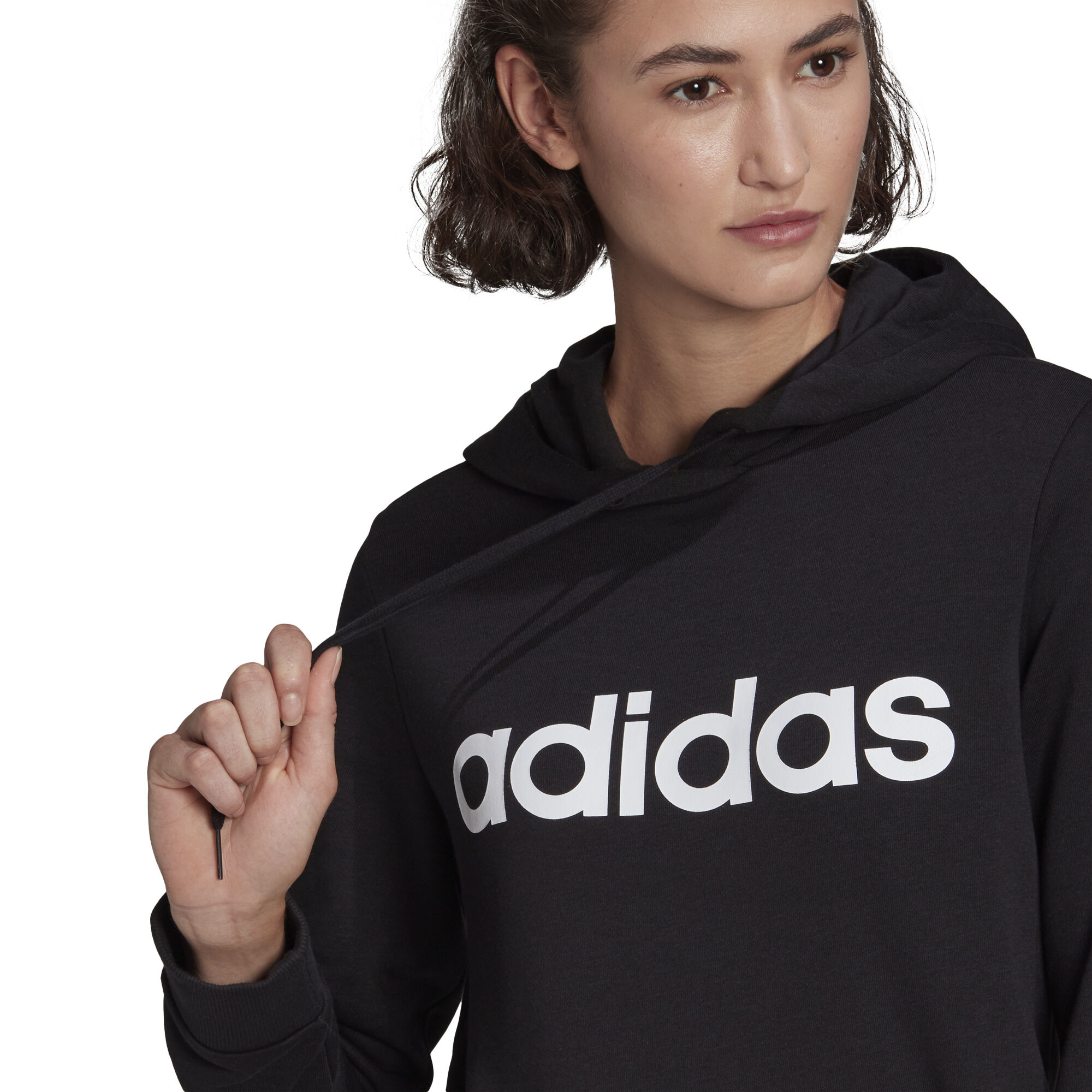 Buy adidas Linear French Terry Hoody Women Black White online