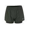Dri-Fit One Mid Rise 2in1 3in Shorts Women - green, silver