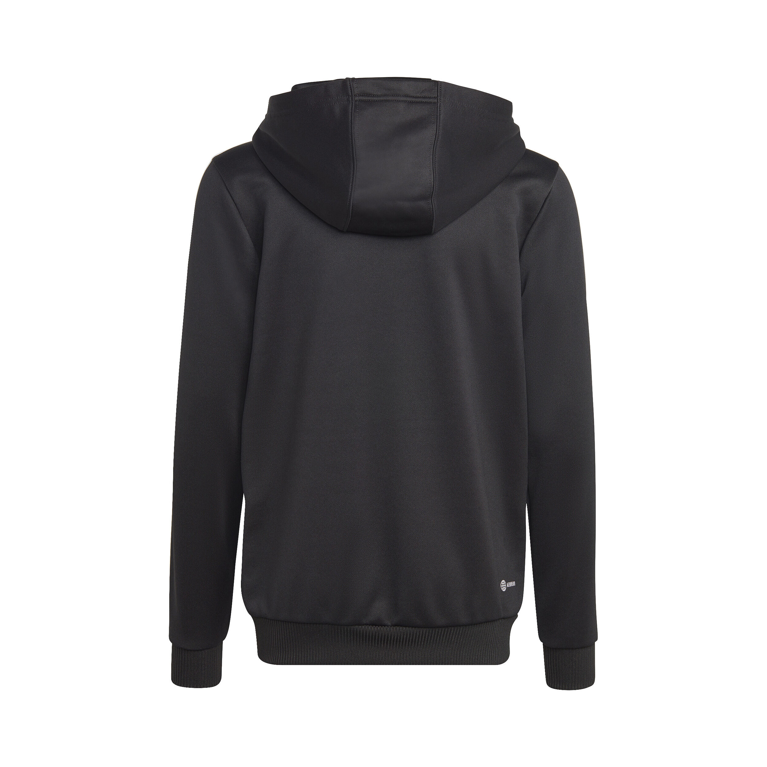 Essentials 3 Stripes Full Zip Hoodie Boys Black White