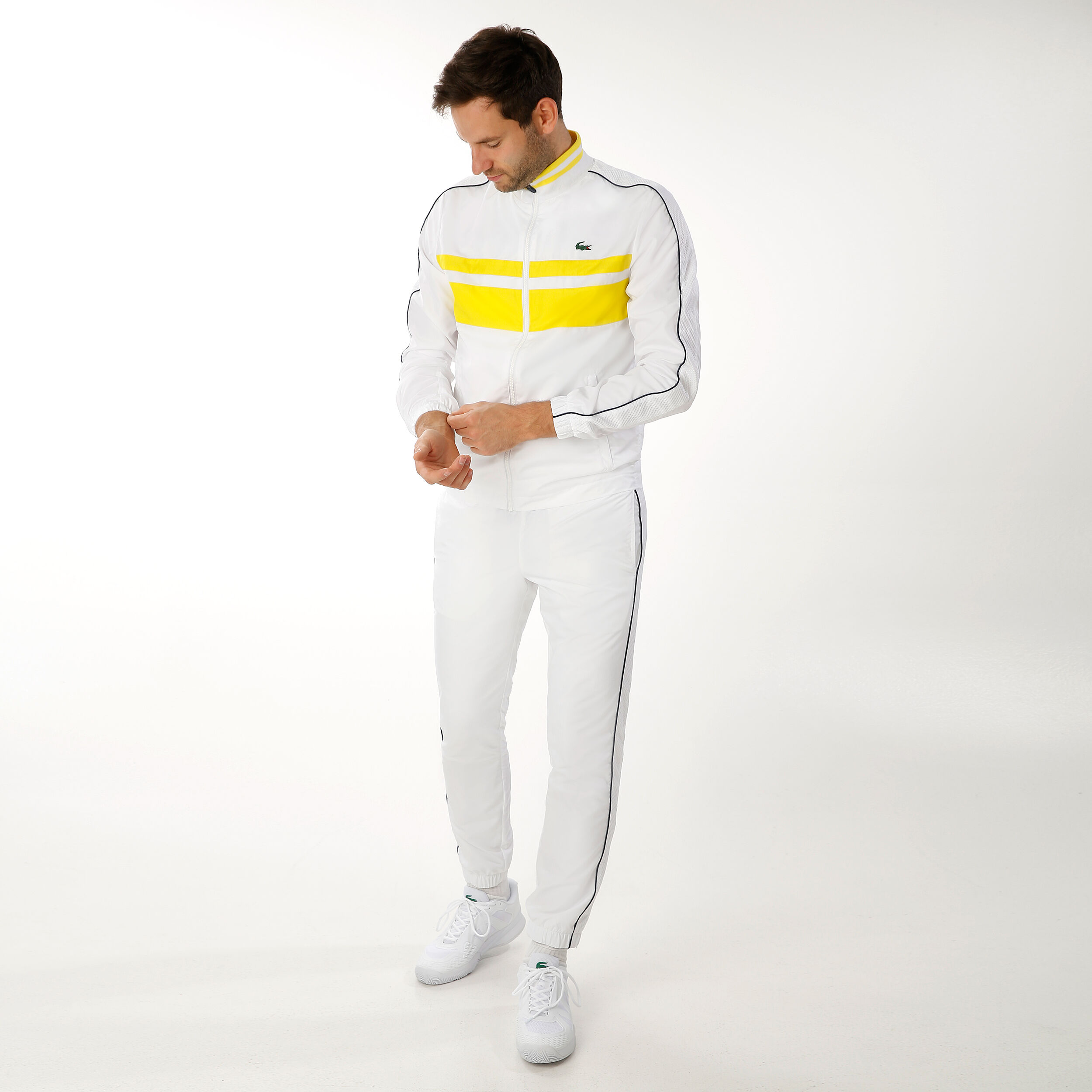 Yellow sales lacoste tracksuit