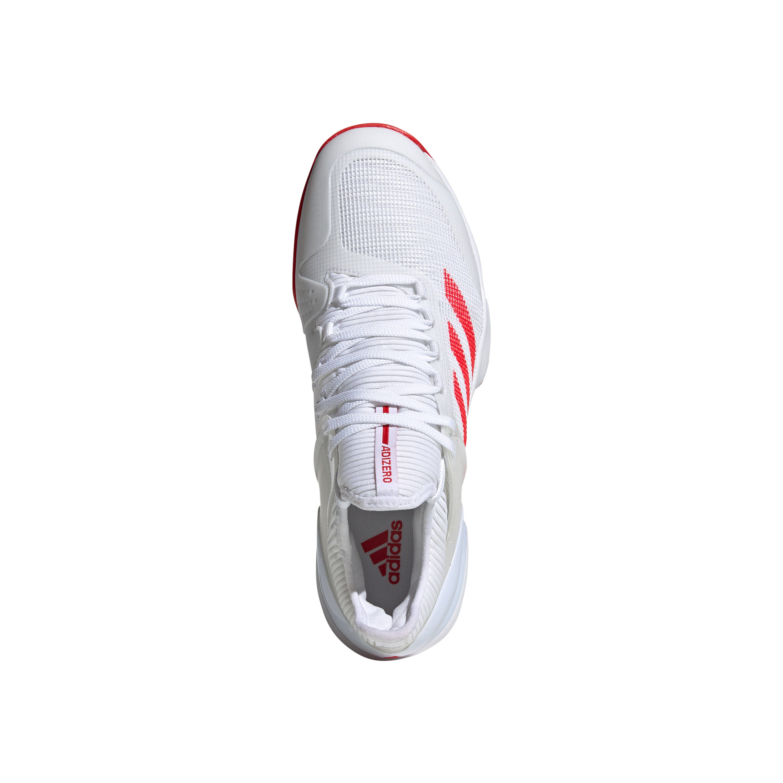 Men's adizero ubersonic 2 tennis shoes white and active red discount