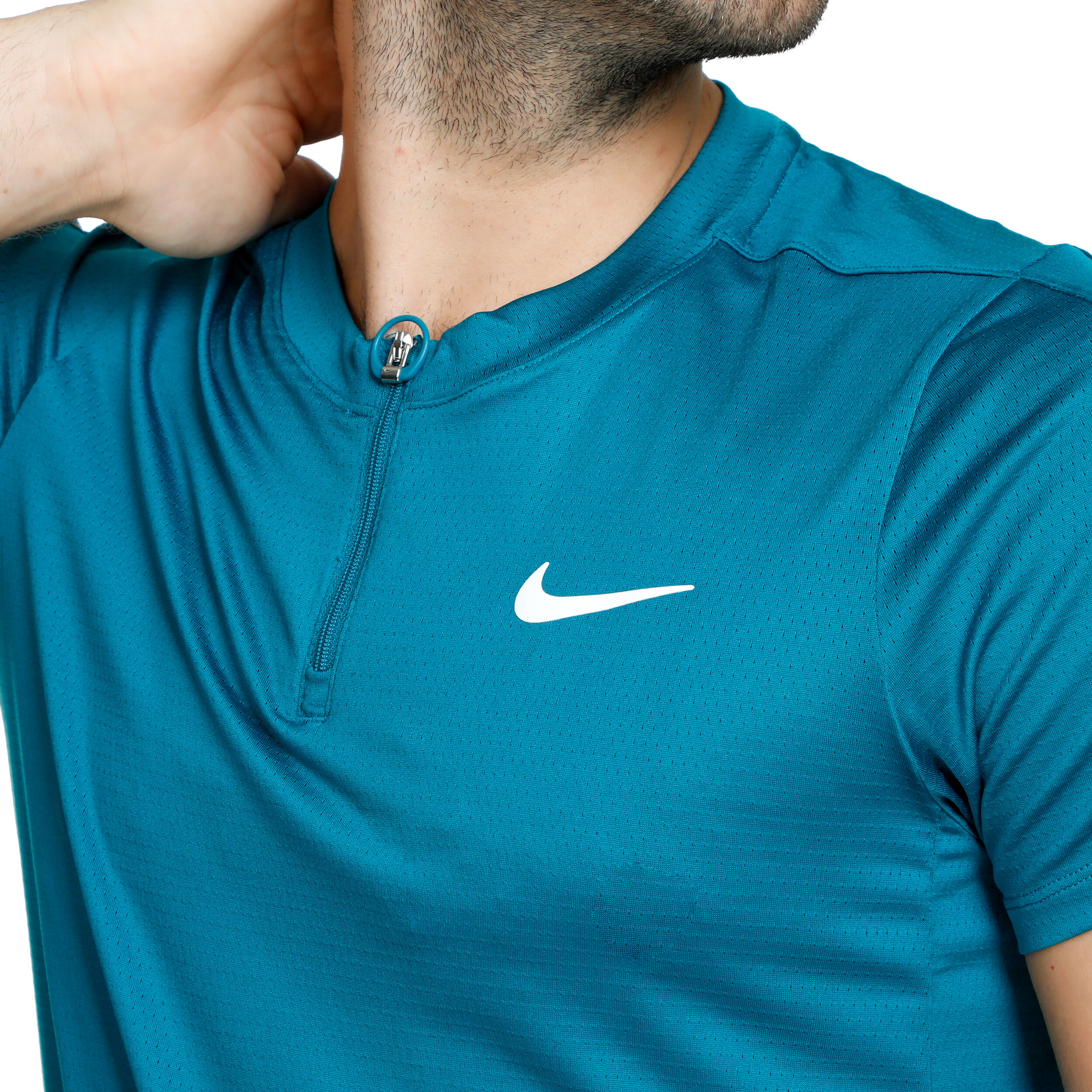Court Advantage Dri Fit Half Zip T Shirt Men Petrol