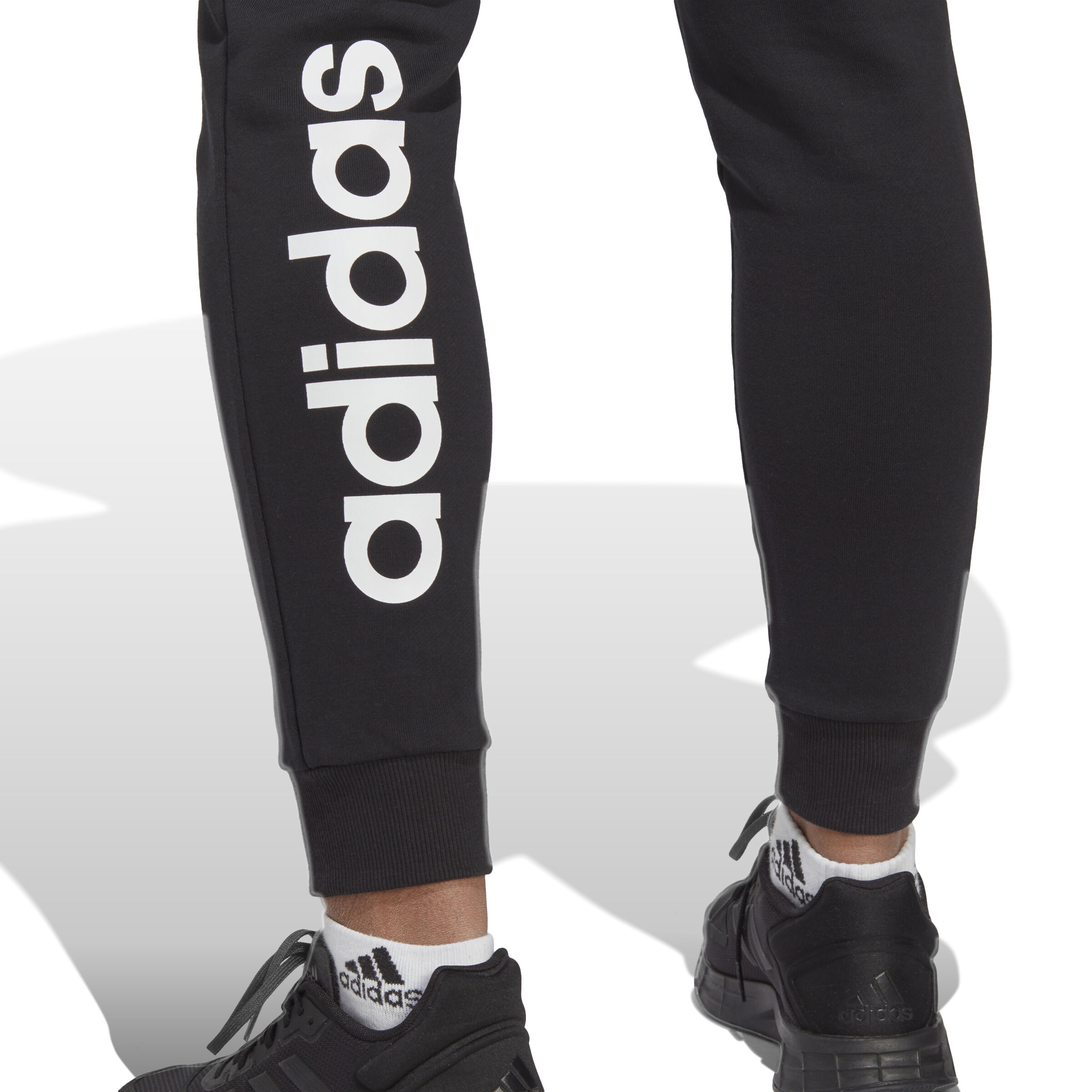 Essentials Linear French Terry Cuffed Training Pants Women Black White