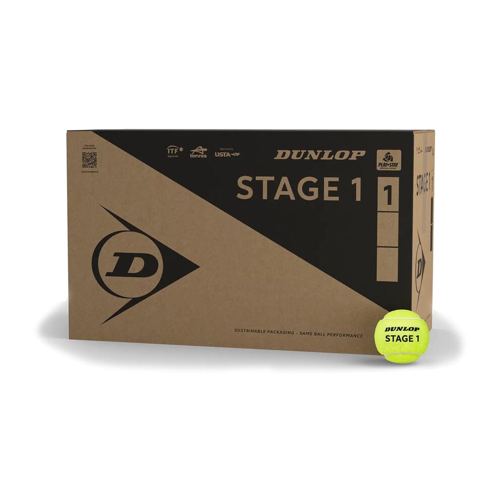 Dunlop Stage 1 Green 18x 4 Ball Tube