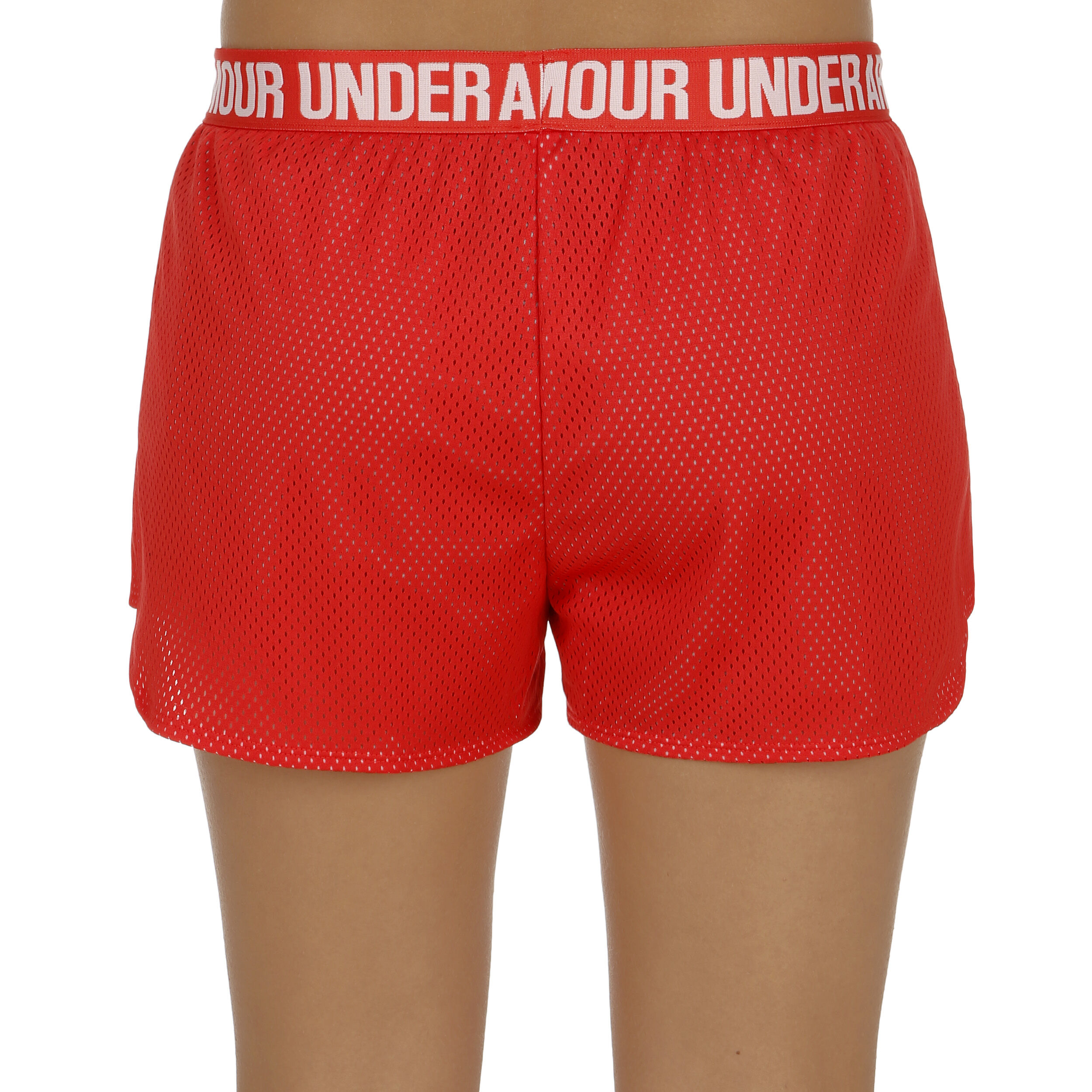 Play Up Mesh Shorts Women Red White