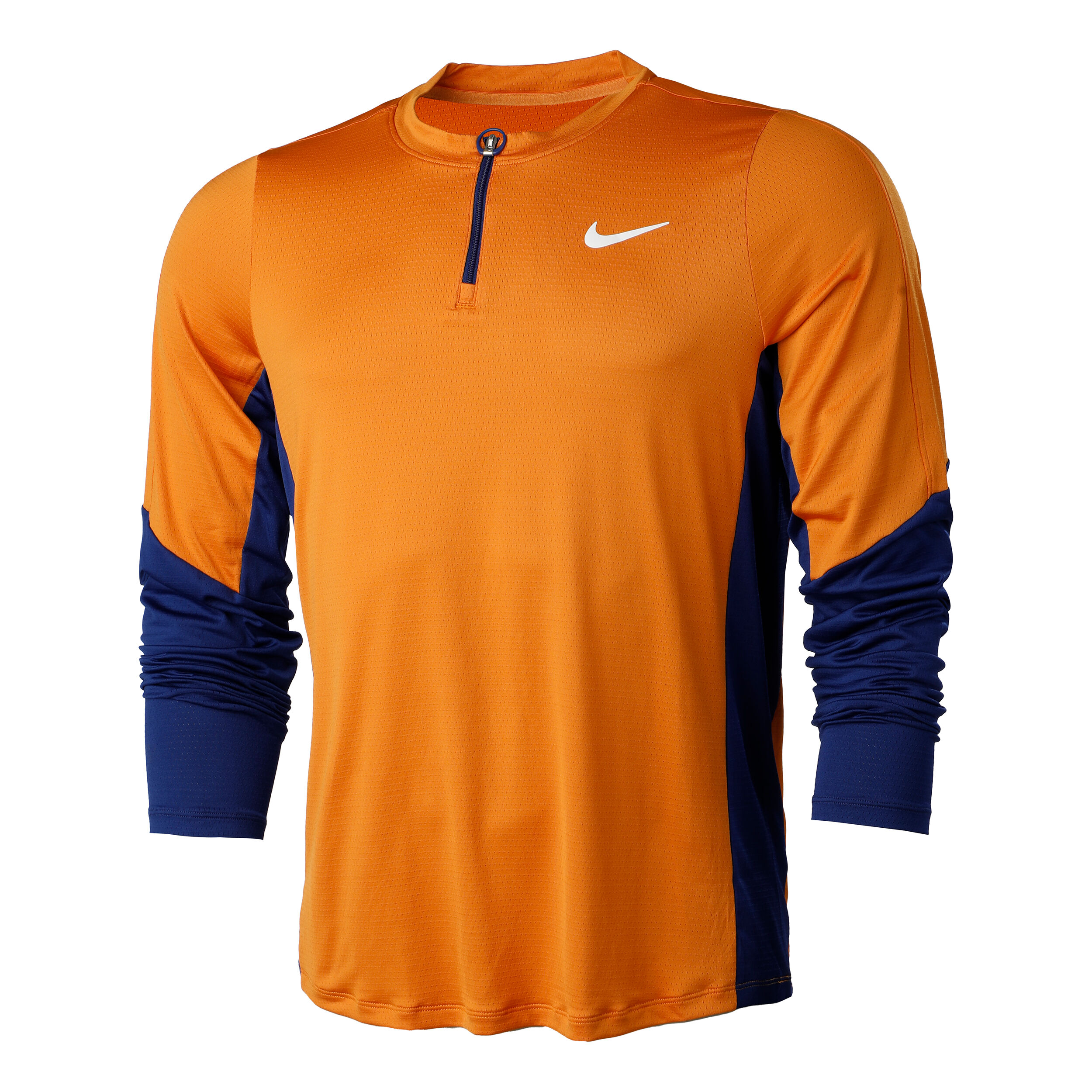 Court Advantage Dri Fit Half Zip Long Sleeve Men Orange Blue