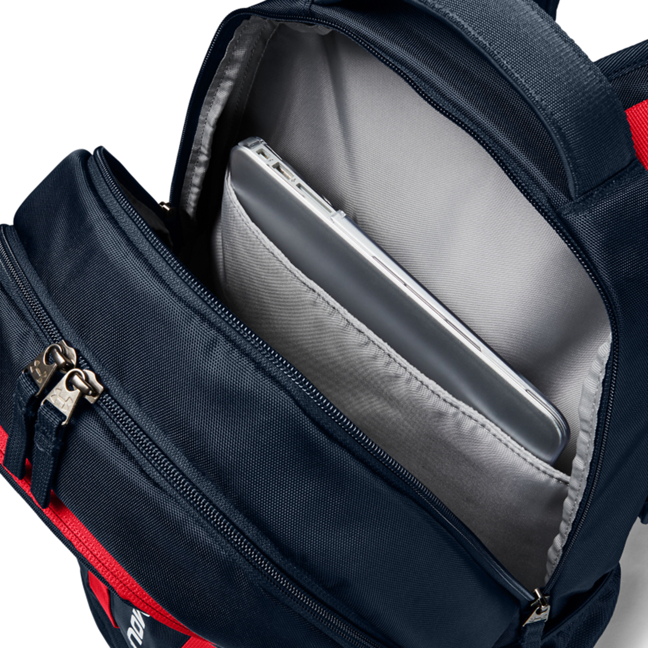 Red and blue deals under armour backpack