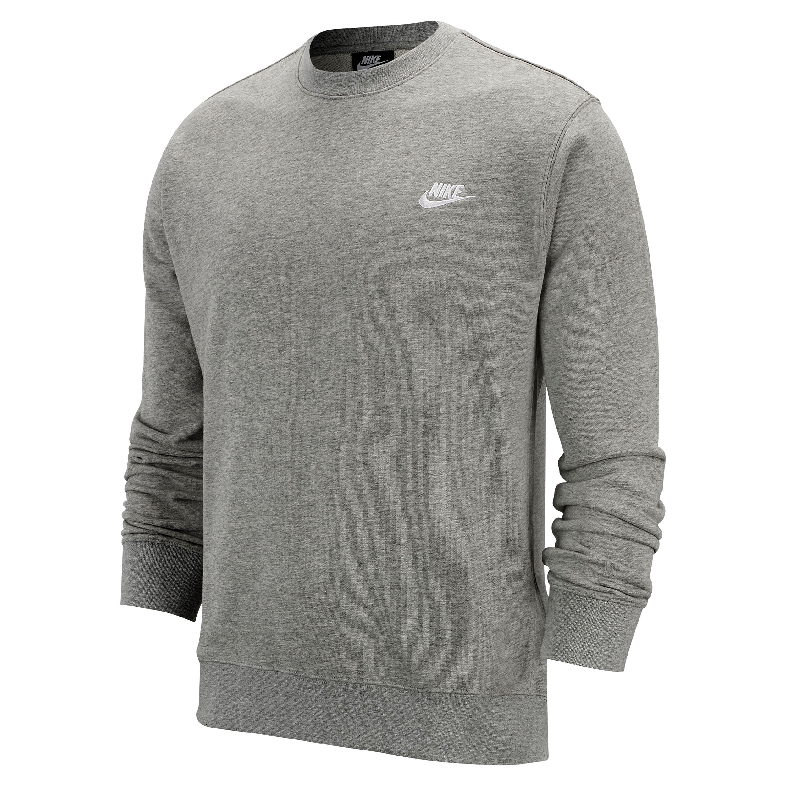 Sportswear Club French Terry Crew Sweatshirt Men Grey White