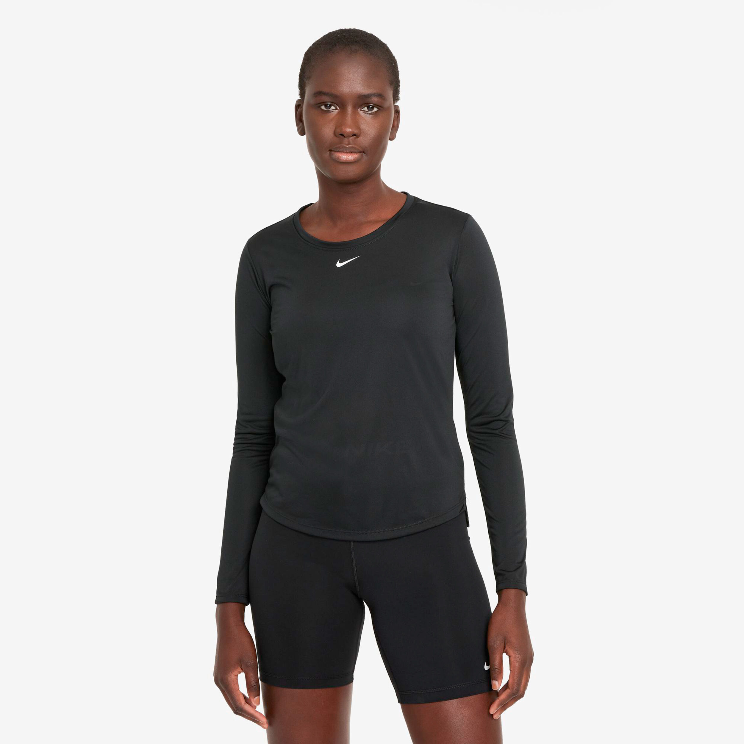 Buy Nike Dri Fit One Standard Fit Long Sleeve Women Black White