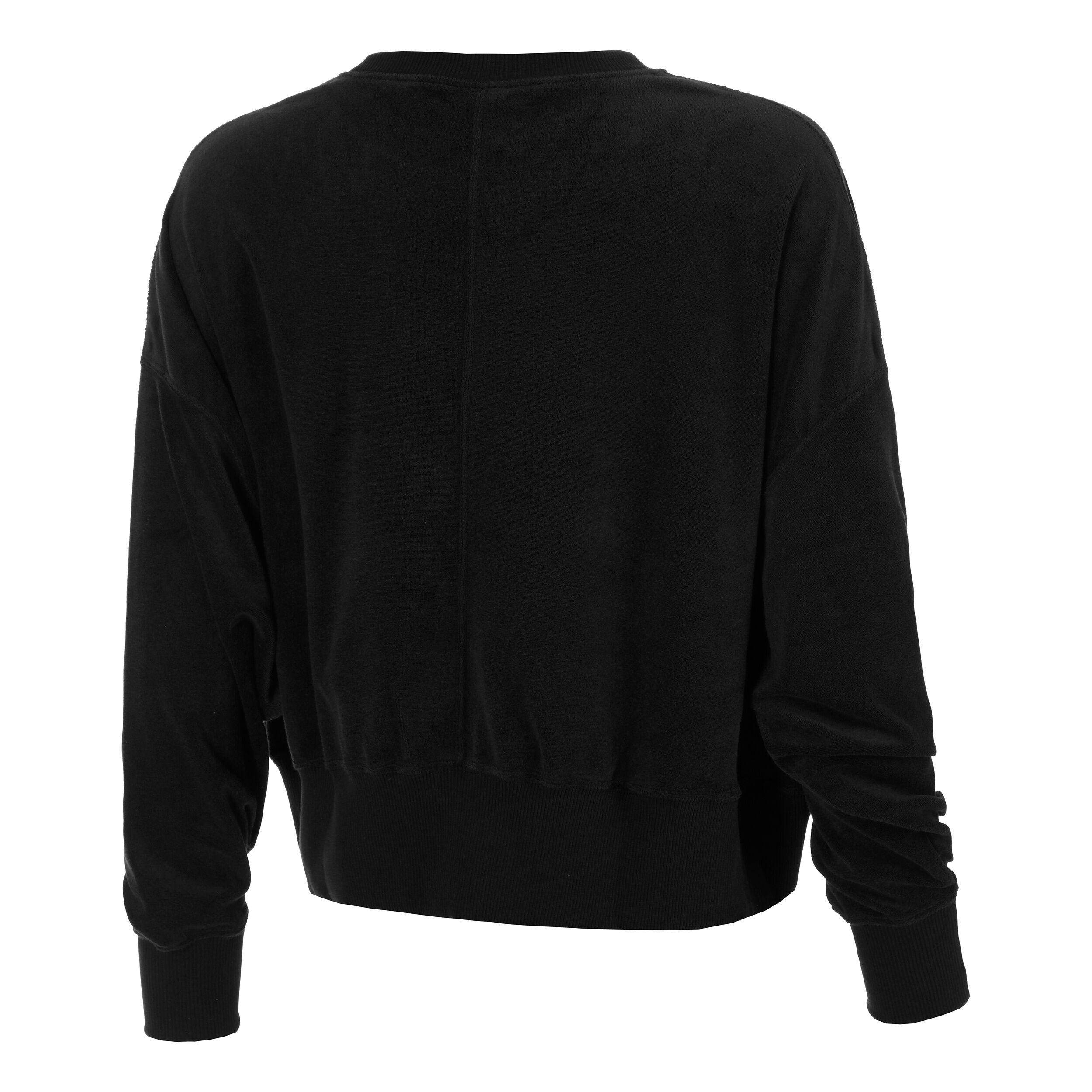 nike court fleece sports inspired crew sweat in black