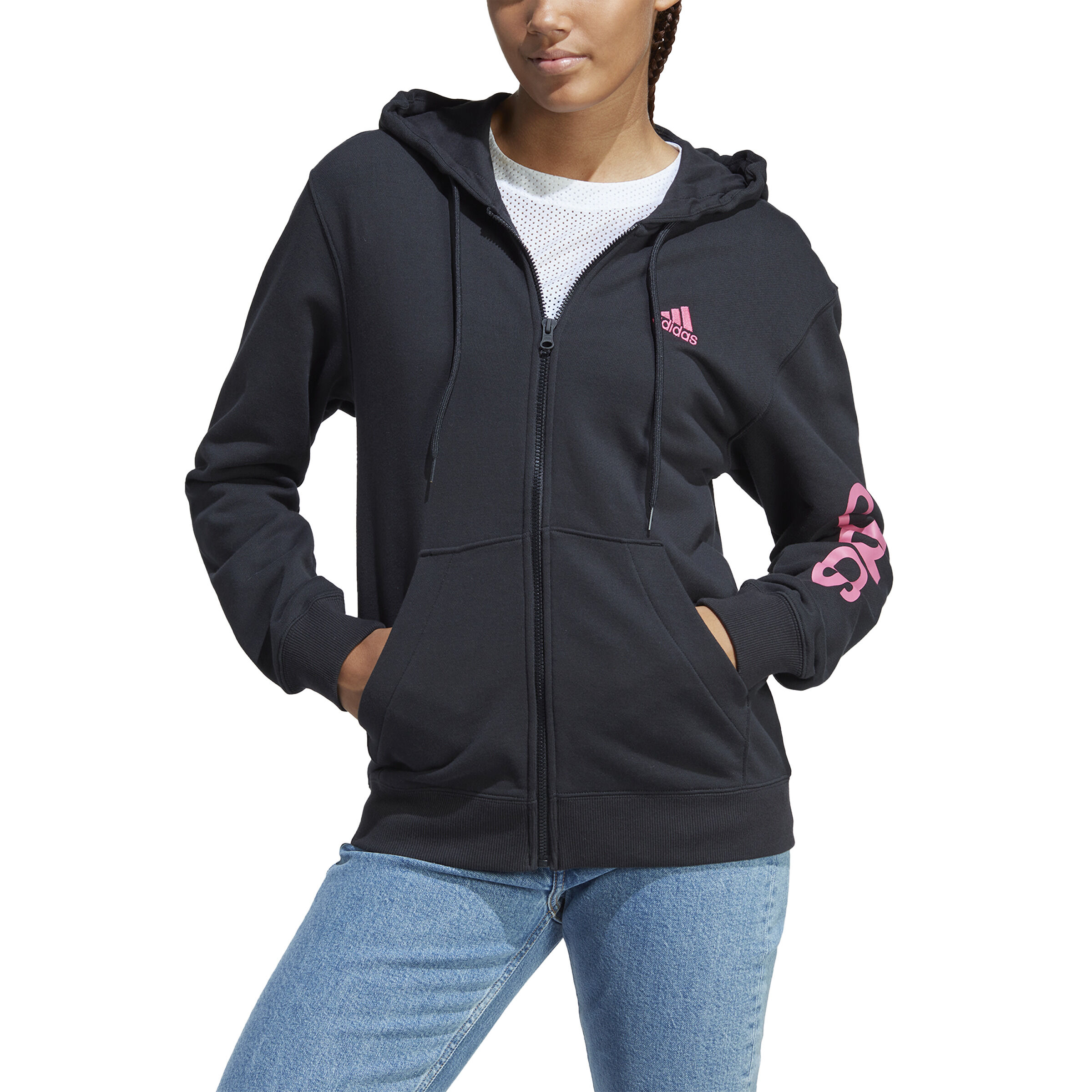 Adidas zip sales hoodie women's