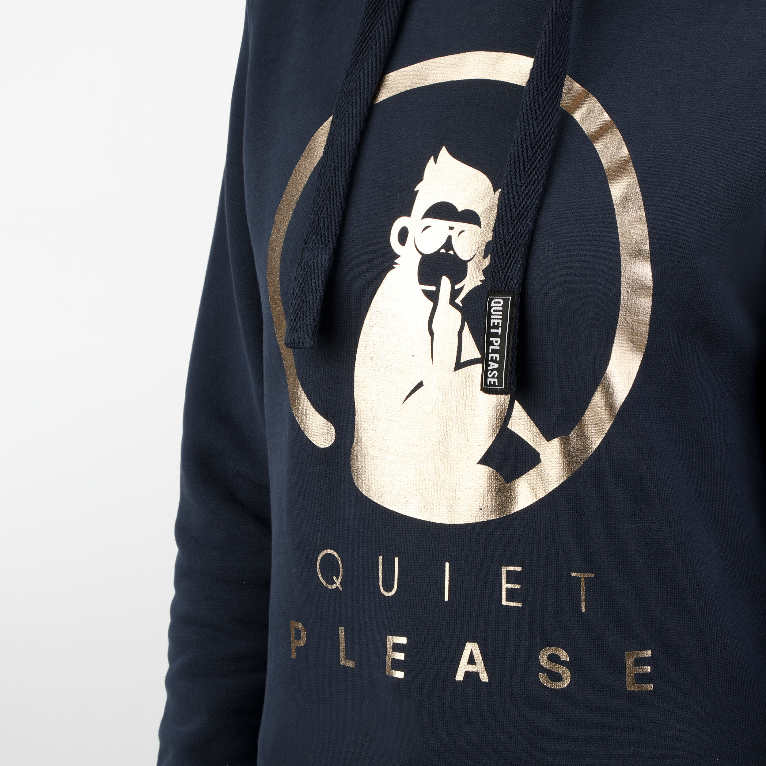 Baseline Logo Metallic Hoody Women Dark Blue Gold
