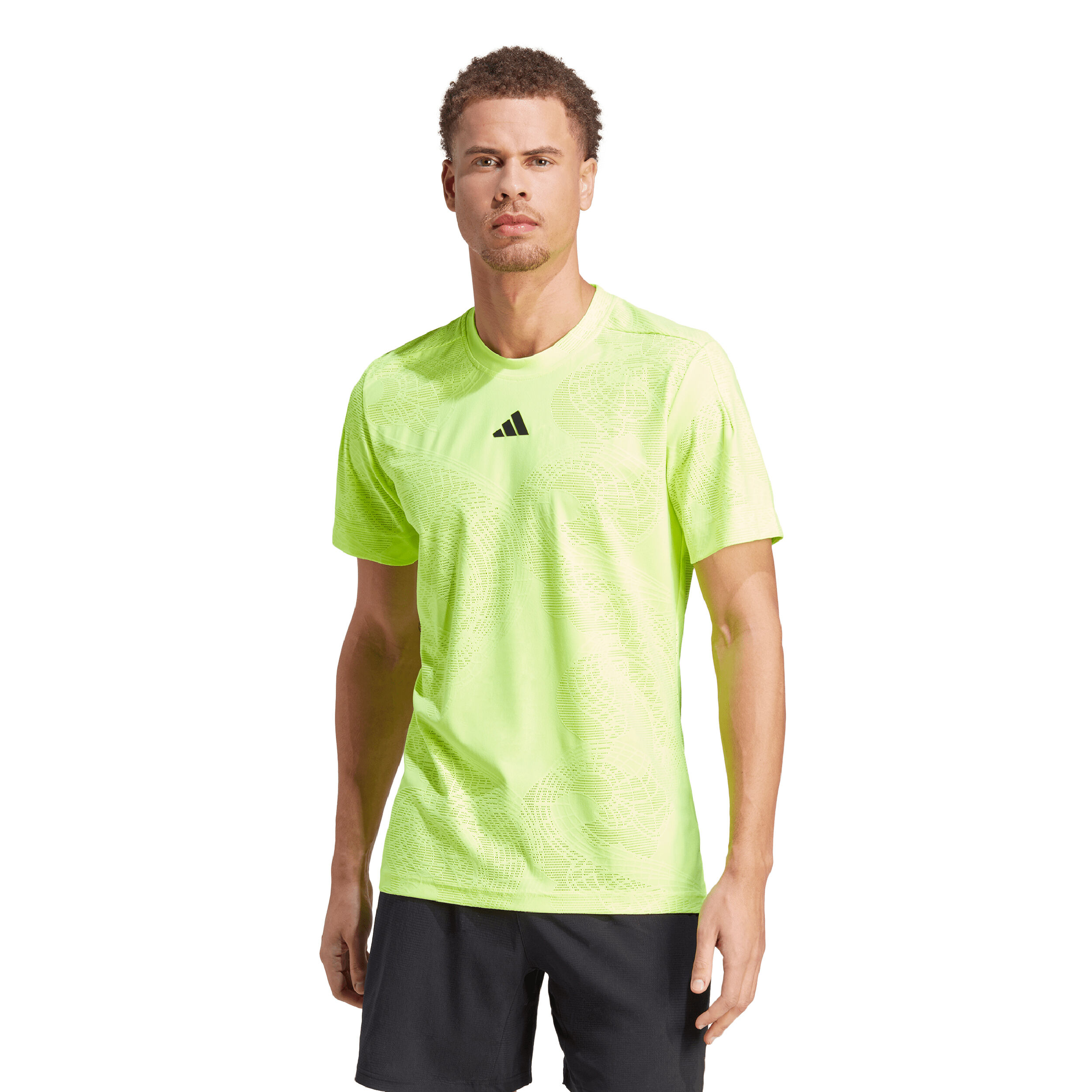 Lime green adidas t on sale shirt