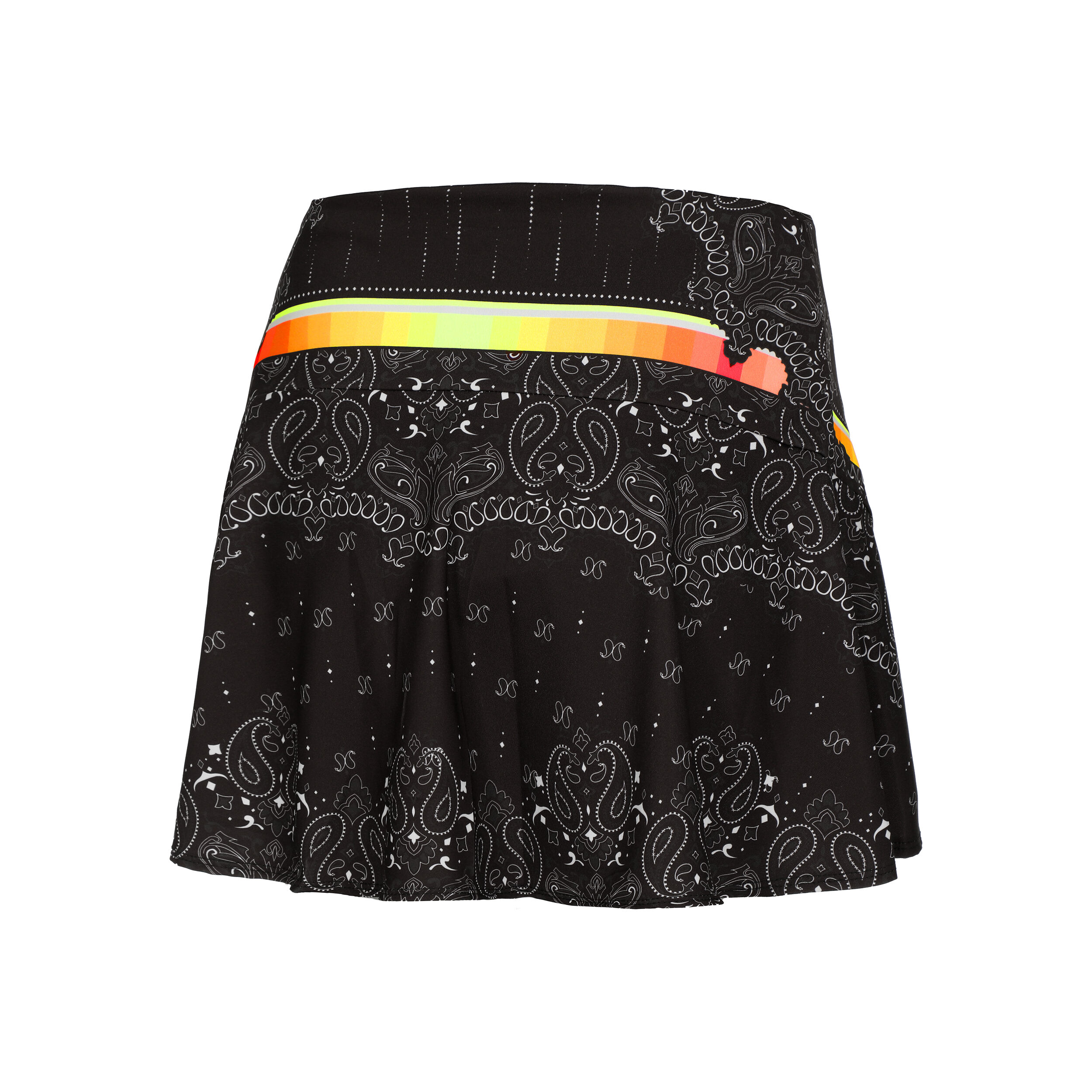Long Paisley For You Skirt Women Black Yellow