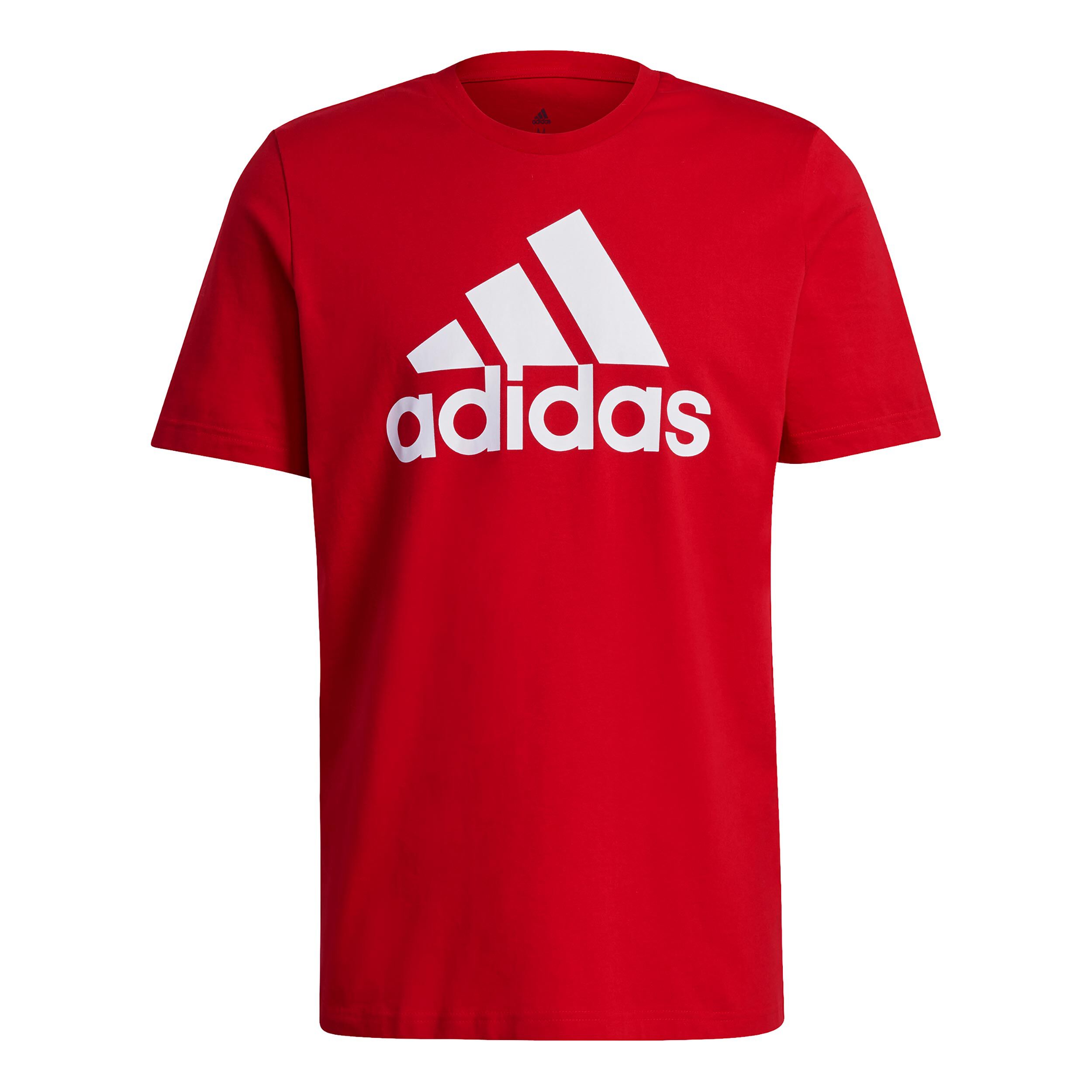 Big Logo Single Jersey T Shirt Men Dark Red White