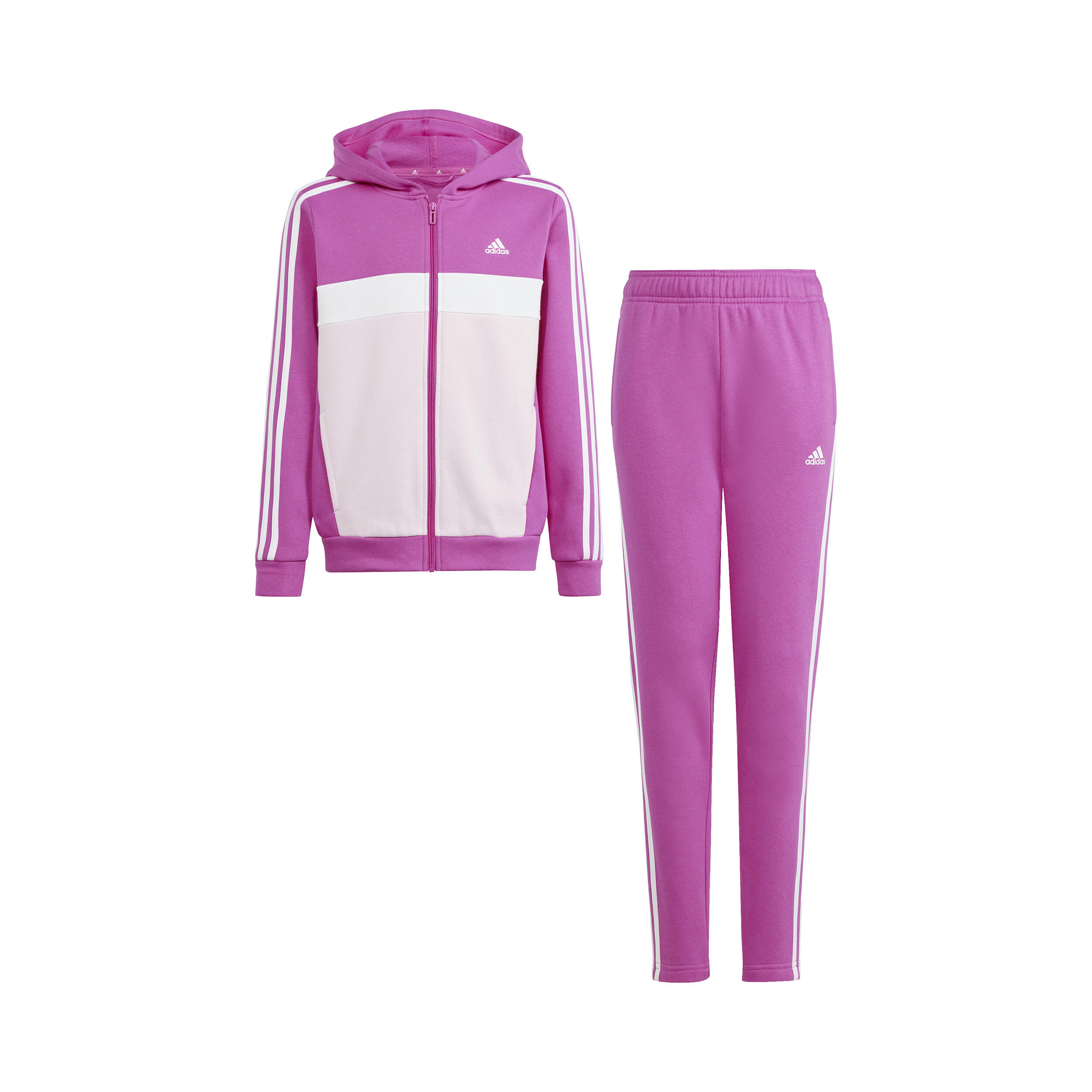 Pink and purple new arrivals adidas tracksuit