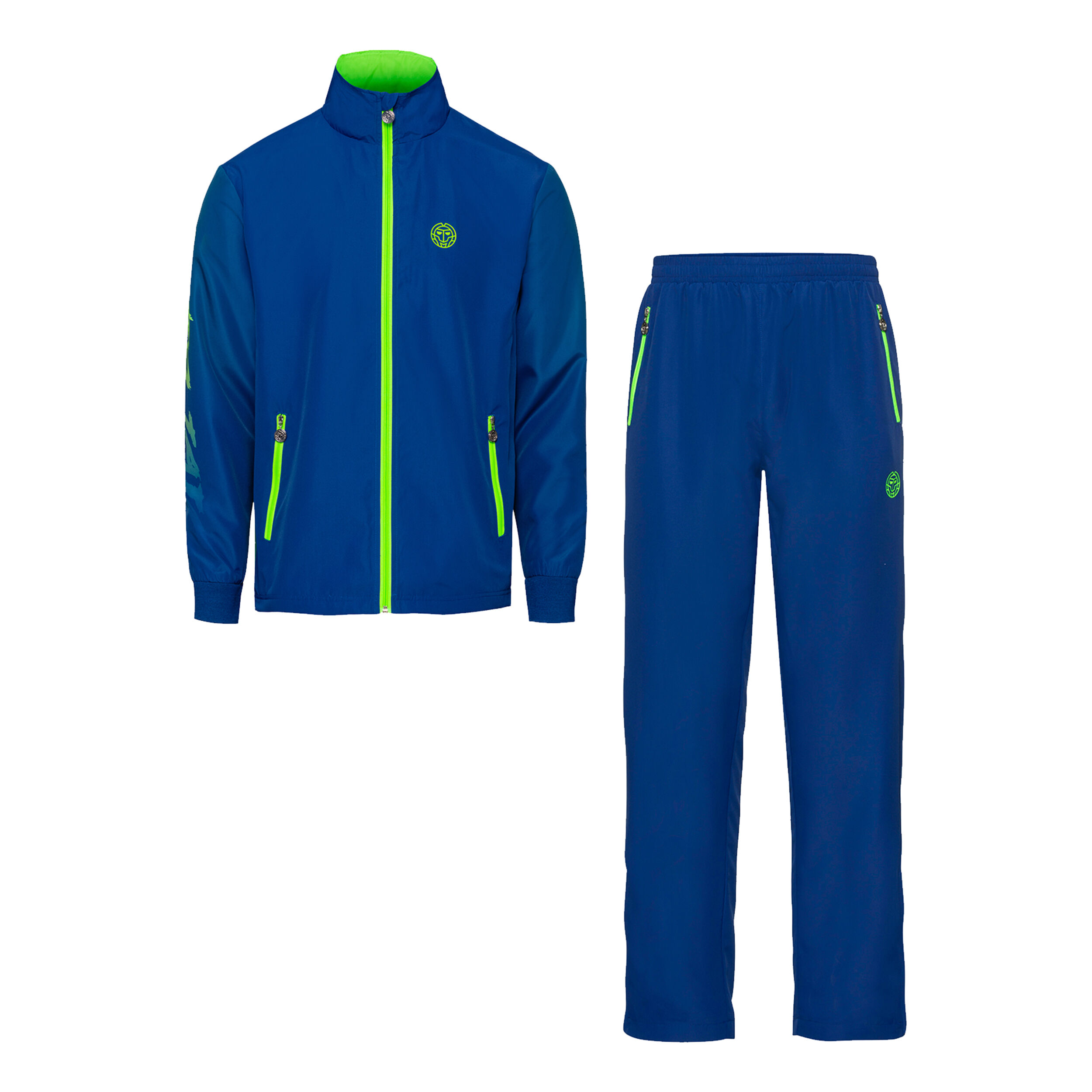 Blue and lime green tracksuit top