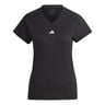 Essentials AEROREADY Train Minimal Branding V-Neck T-Shirt Women-Black