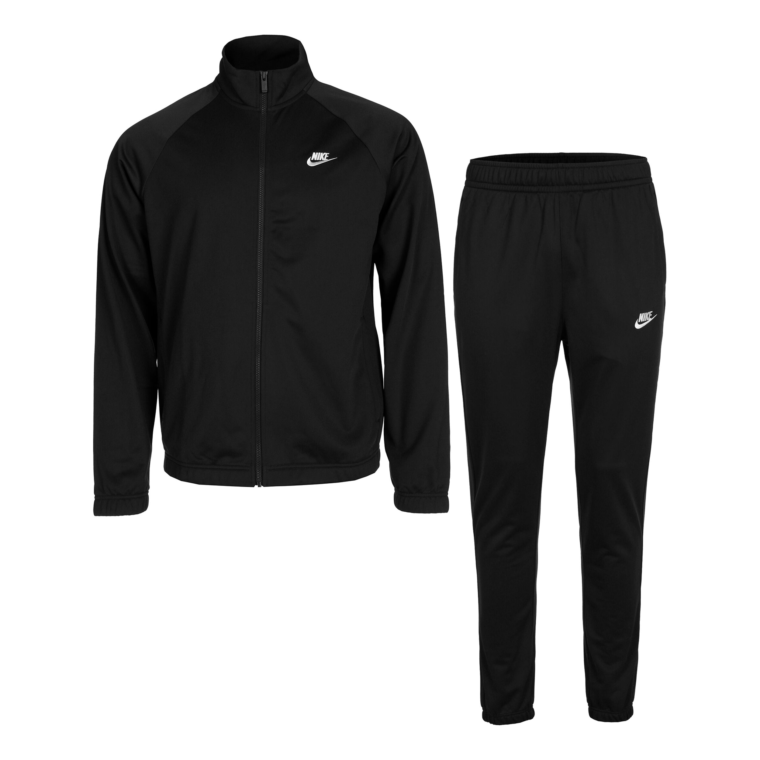 Black nike sale tracksuit white stripe
