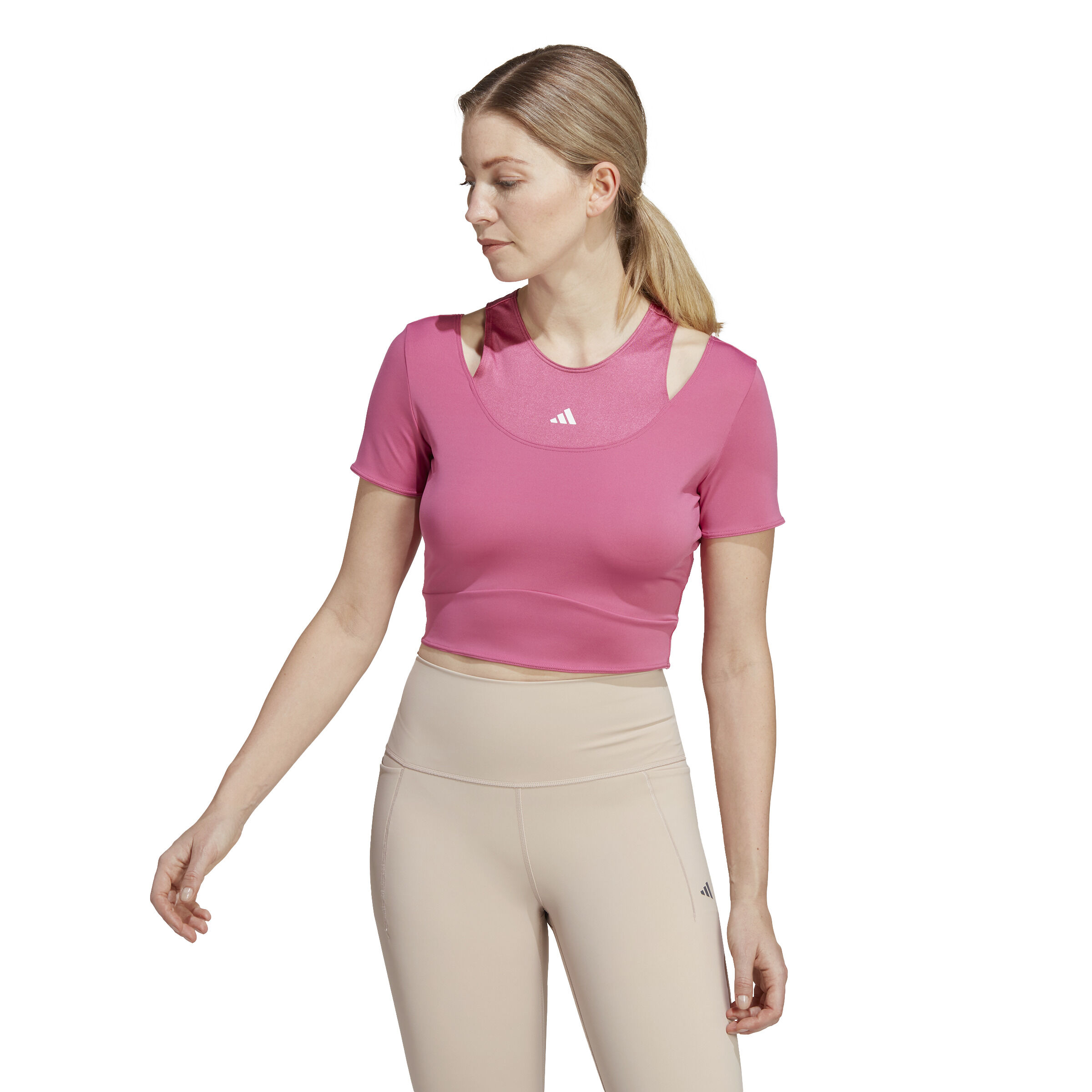 Adidas pink crop top