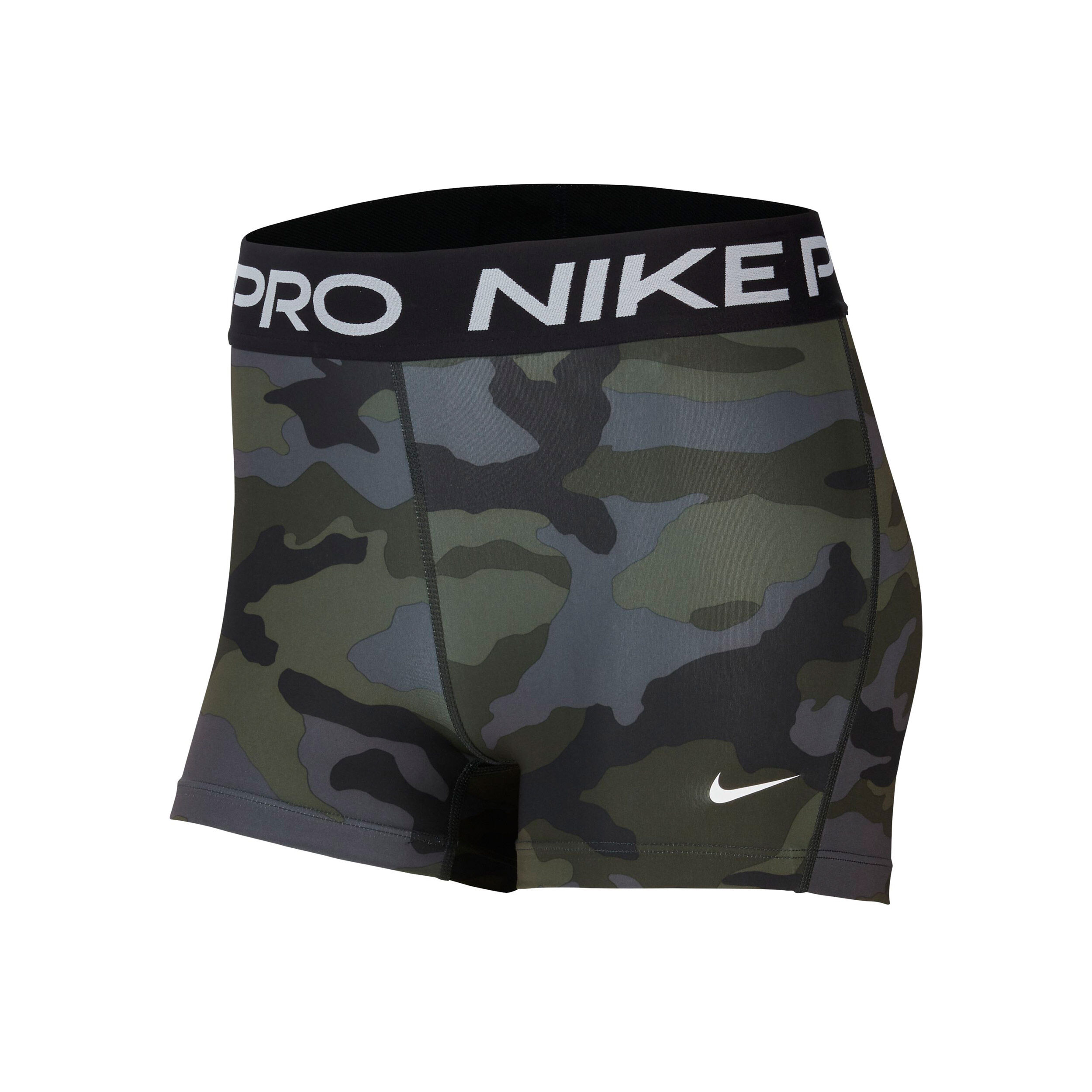 Buy Nike Pro Camo 3in Ball Shorts Women Khaki Grey online