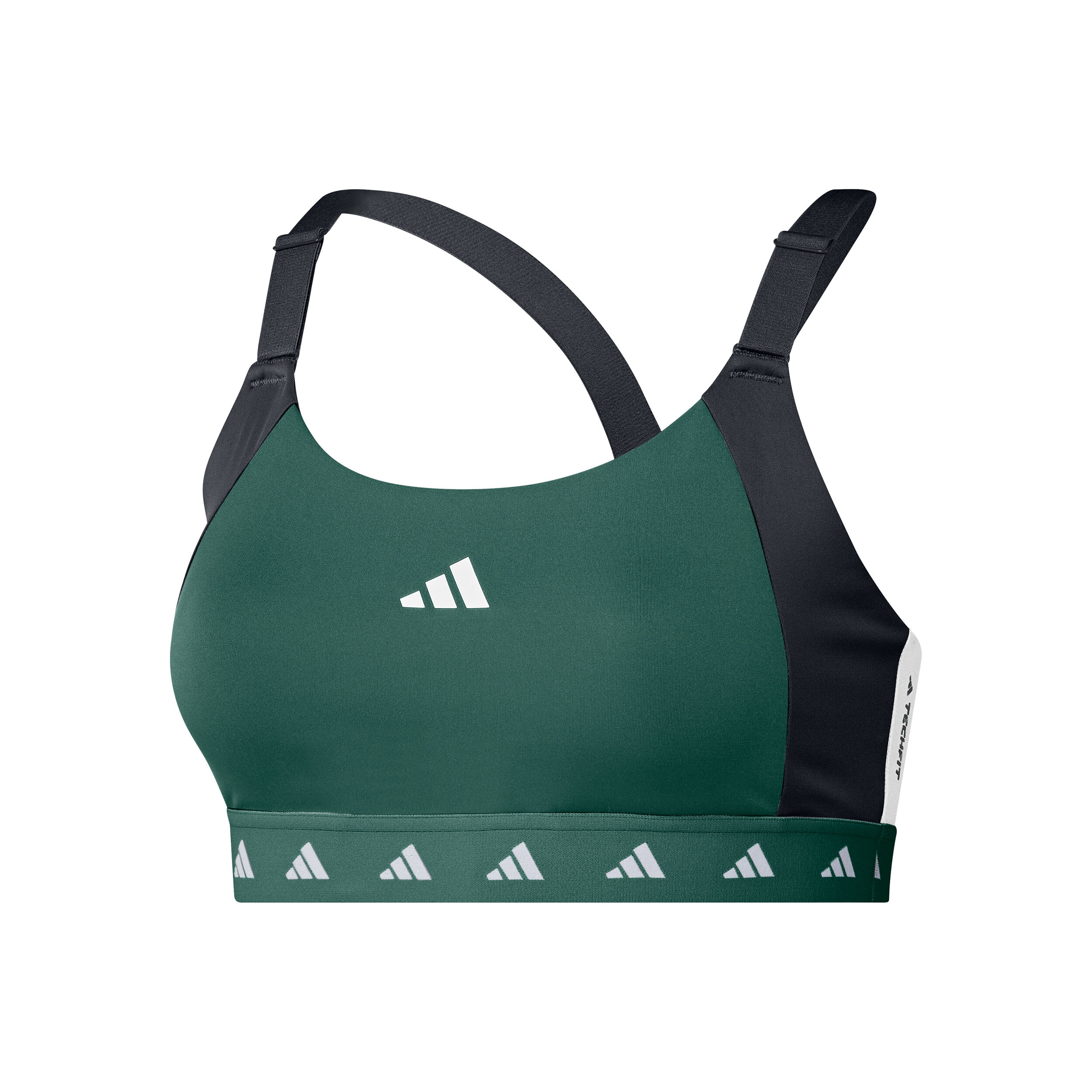 Buy adidas PWI Medium Sport Tech Fit Color Block Sports Bras Women Dark Green Black online Tennis Point UK
