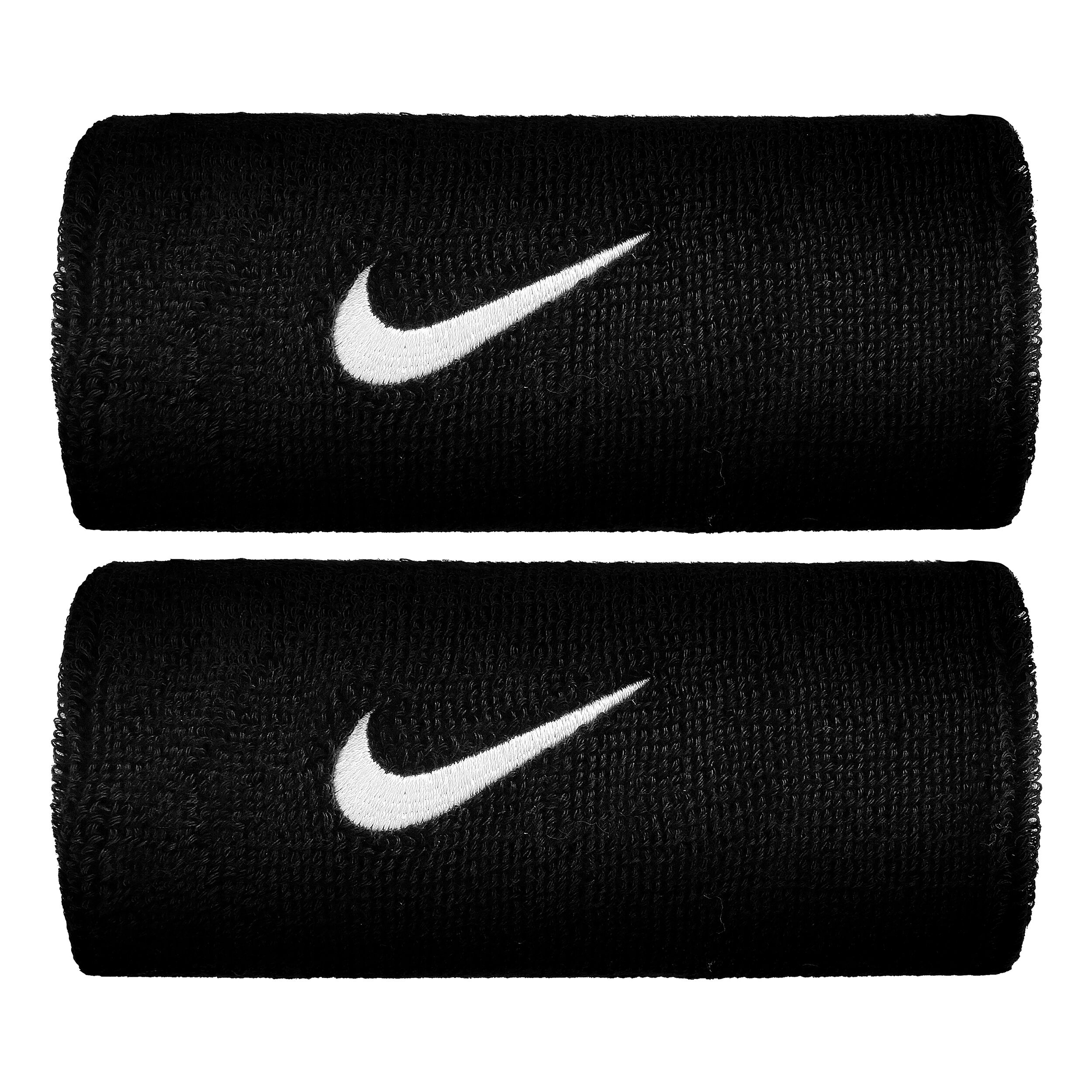 Swoosh Doublewide Wristband 2 Pack Black White