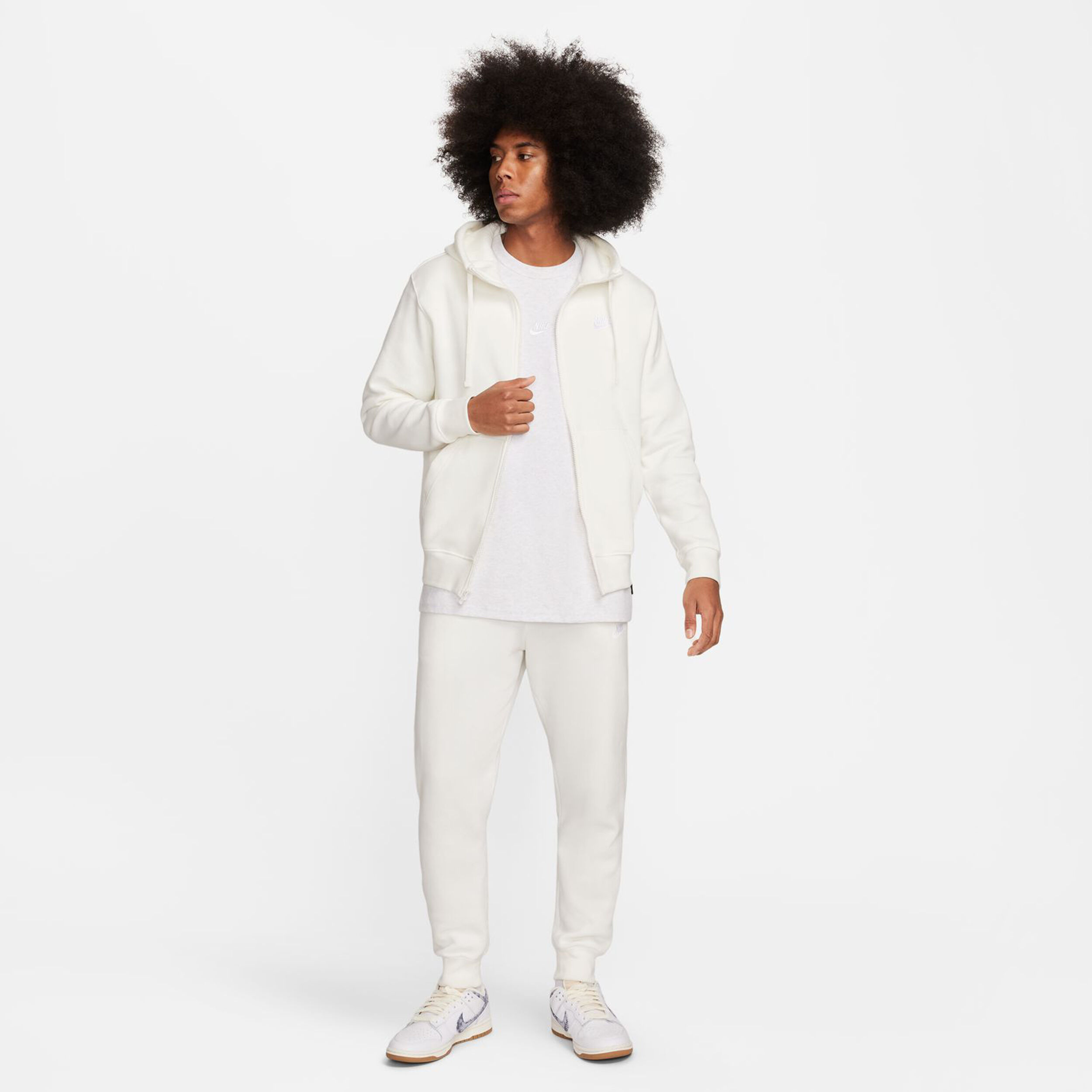 Sportswear Club Full Zip Hoodie Men Cream White