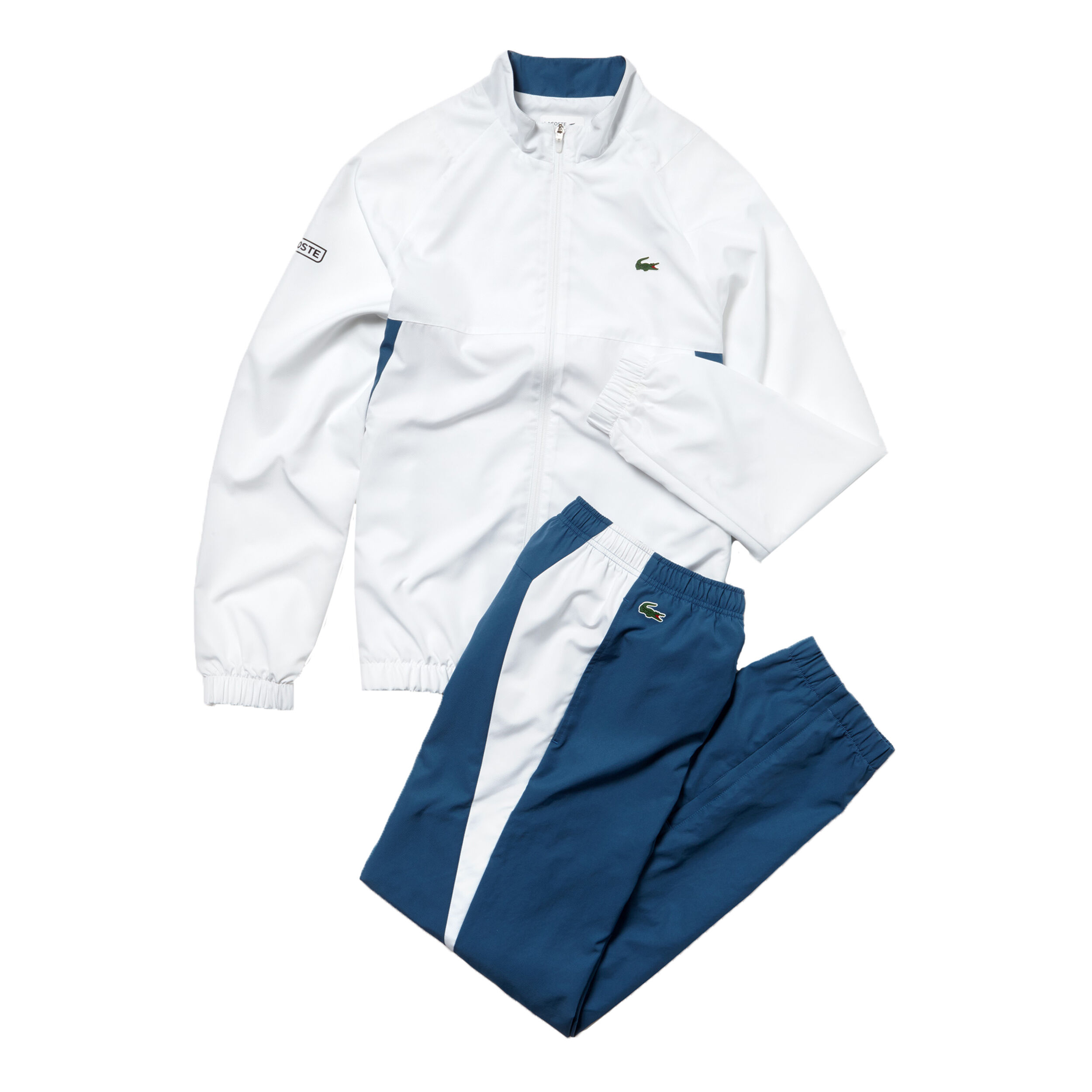 Blue and cheap white lacoste tracksuit