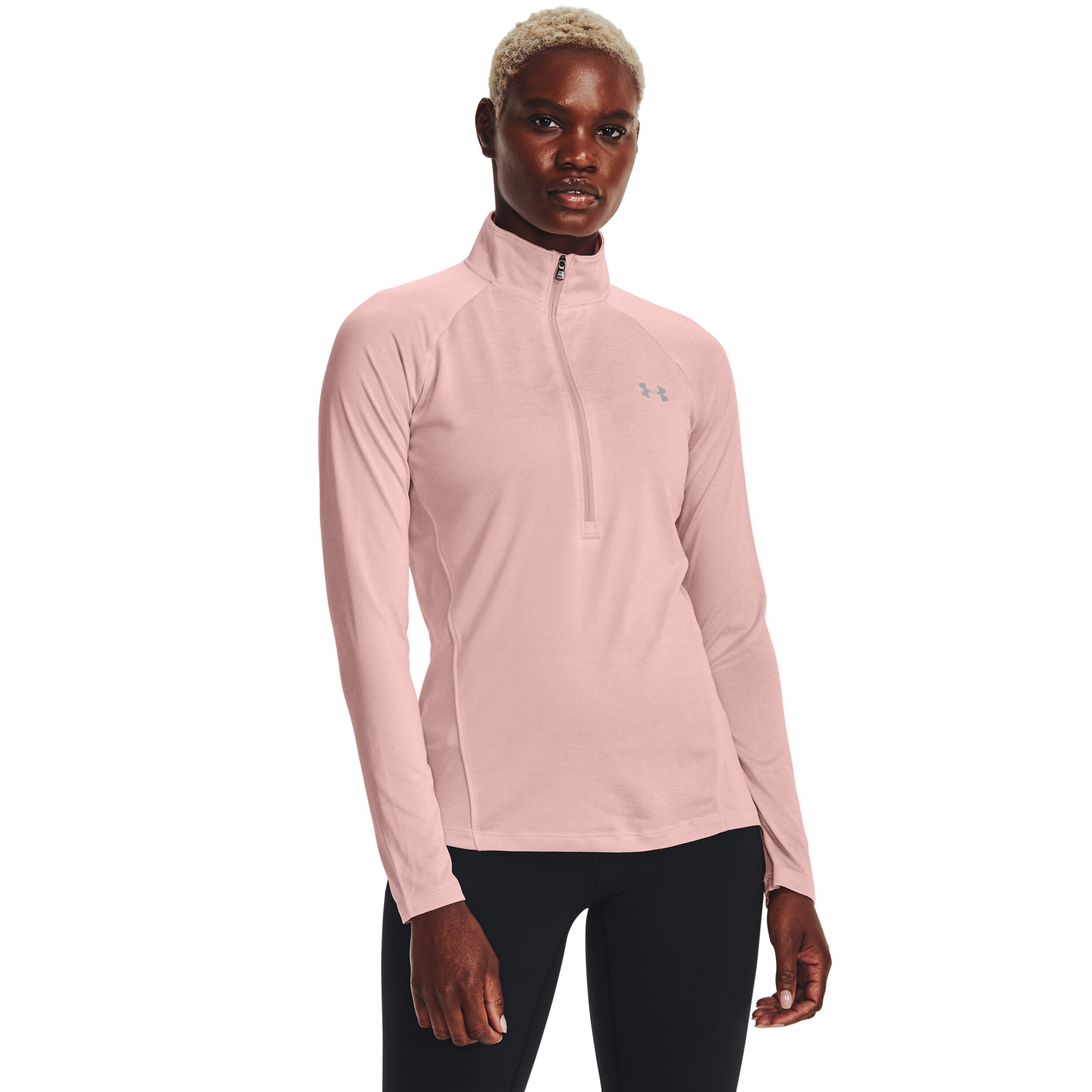 Under armour pink half zip top