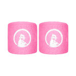 Quiet Please Tennis apparel Quiet Please Short Wristband - 2 Pack Unisex-pink, white
