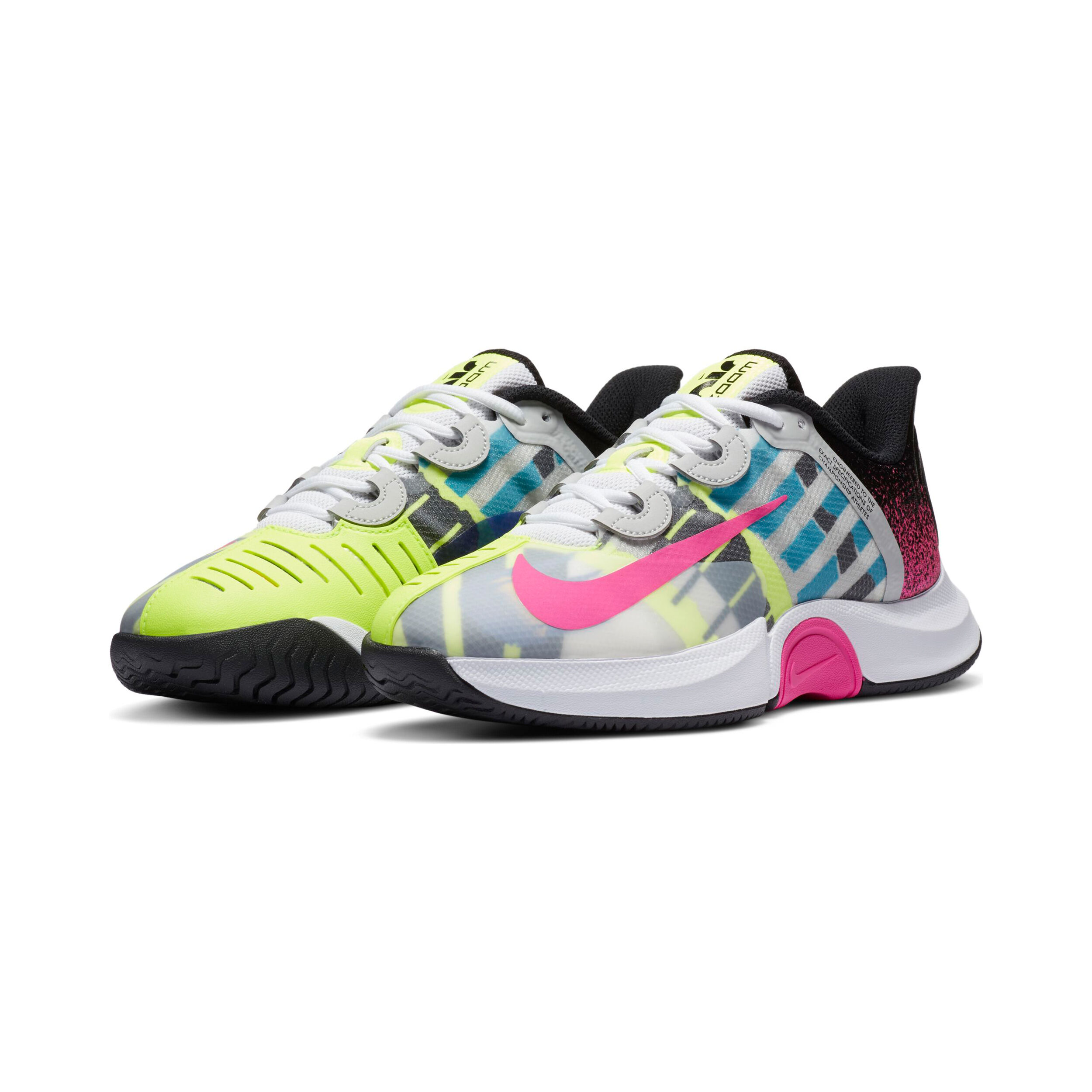 Nike women's court air zoom gp turbo tennis shoes white and laser fuchsia clearance