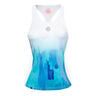 Yaka Tech Tank Top Women-White,Light Blue