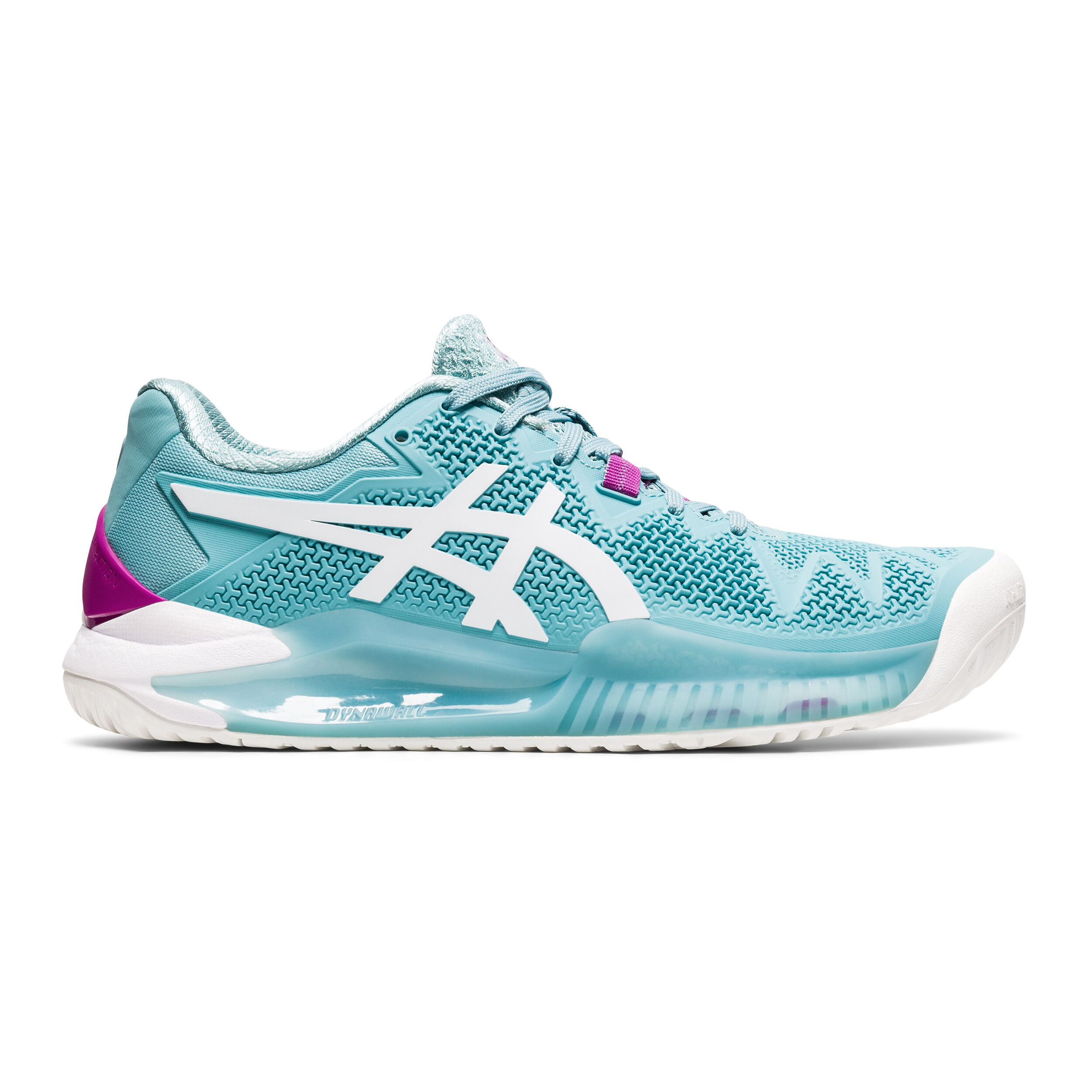 Buy ASICS Gel Resolution 8 All Court Shoe Women Turquoise White online Tennis Point UK