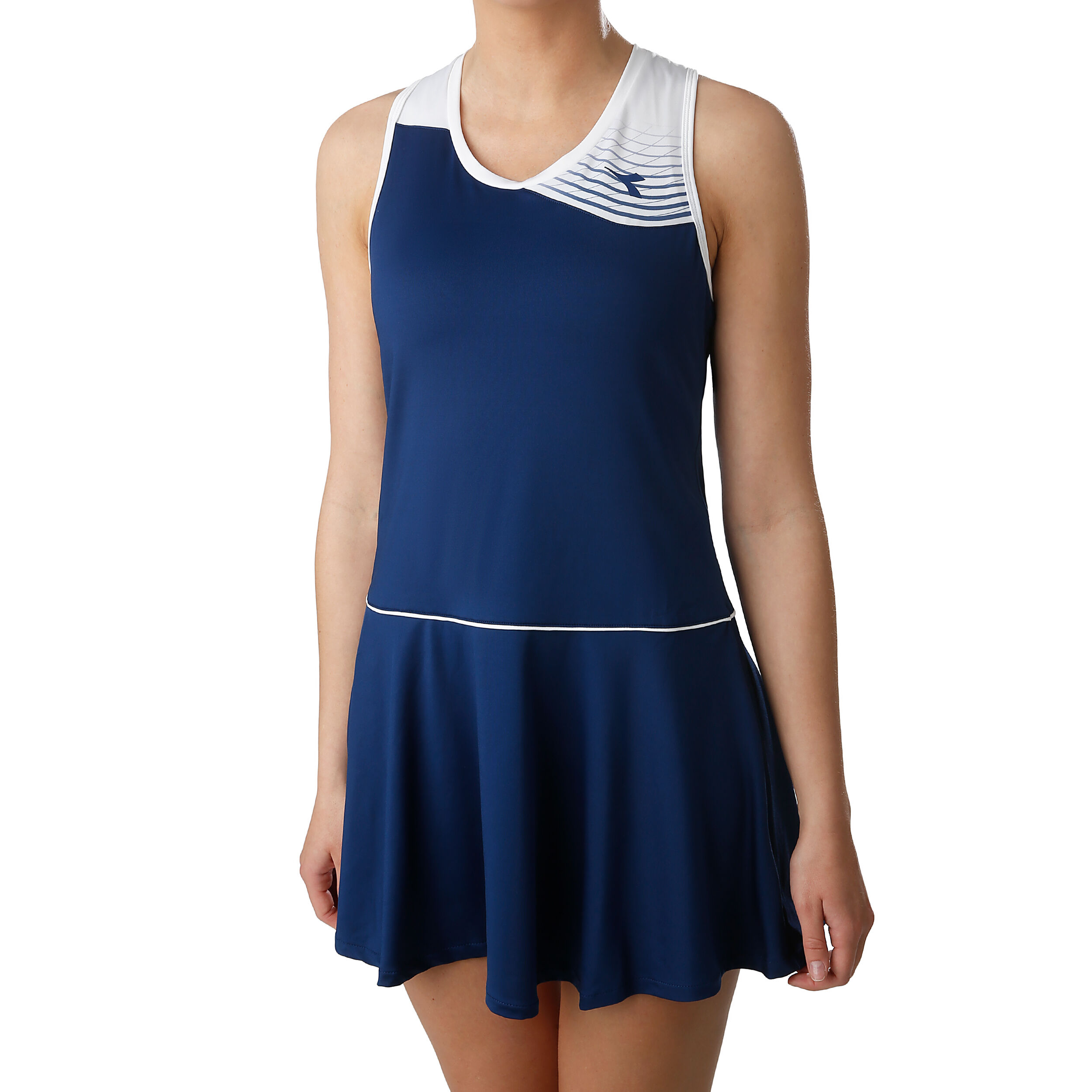 Court Dress Women Dark Blue White