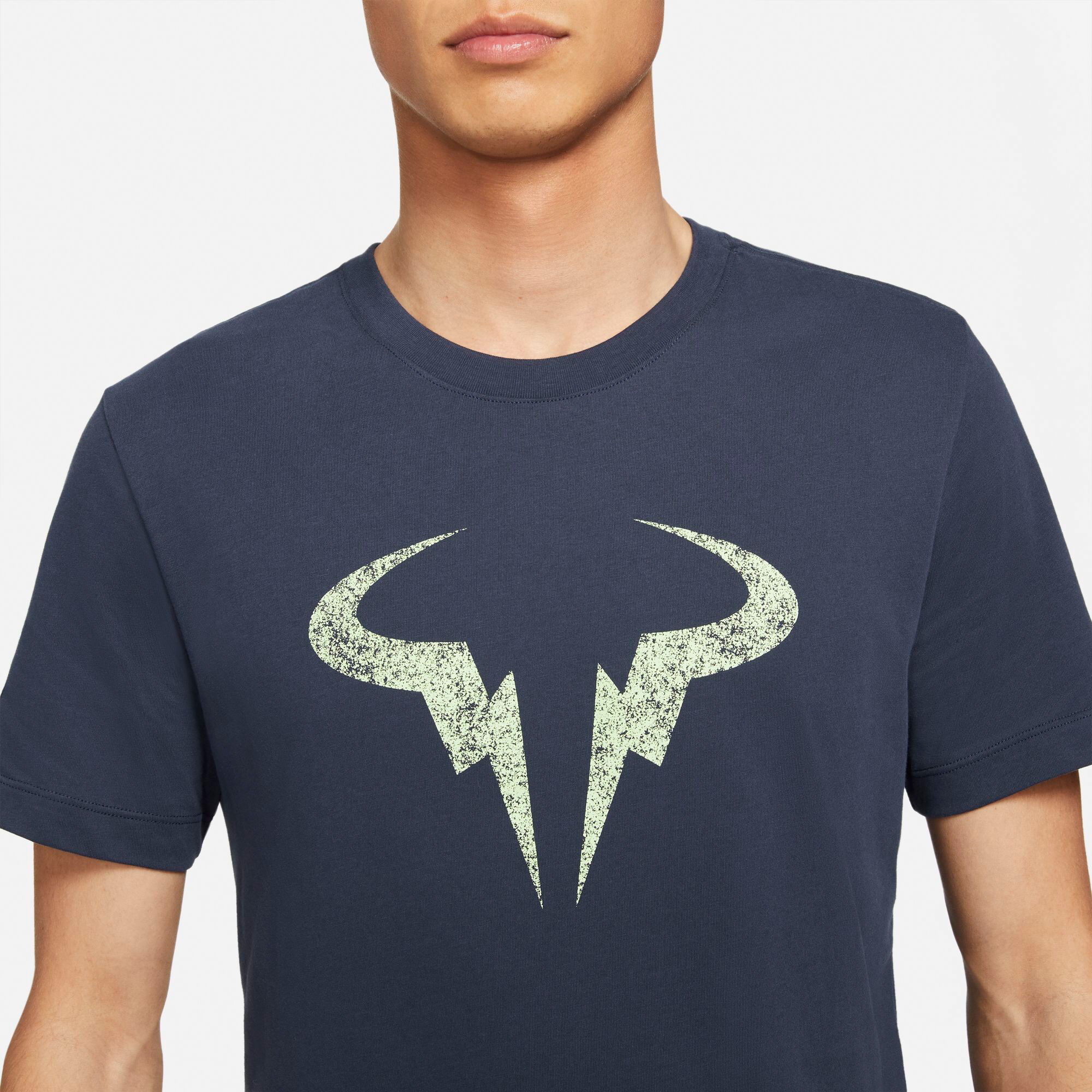 Rafael Nadal Dri Fit Clay T Shirt Men Dark Blue Lime