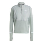 adidas Clothing adidas Ultimate High Visibility Half-Zip Running Shirt Women-Sage
