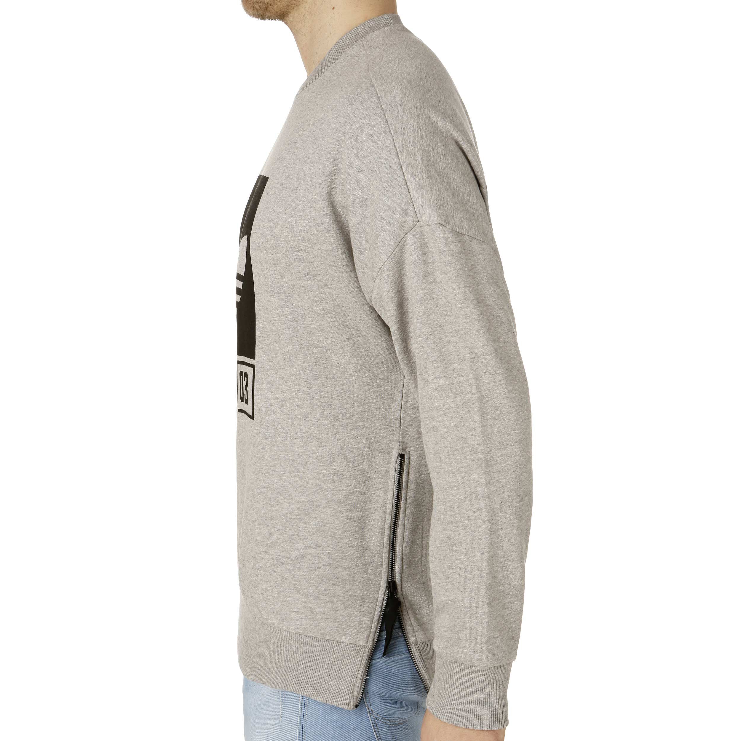 Street Graphic Crew Long Sleeve Men Lightgrey Black