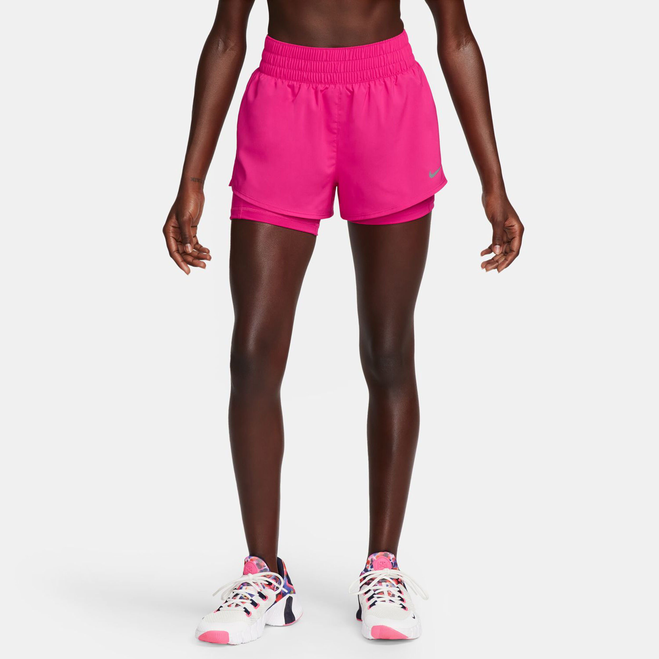 Buy Nike Dri Fit Mid Rise 3in 2in1 Shorts Women Pink online