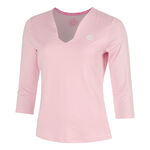 BIDI BADU Tennis apparel BIDI BADU Hey Laguna V-Neck Long sleeve Women-antique pink