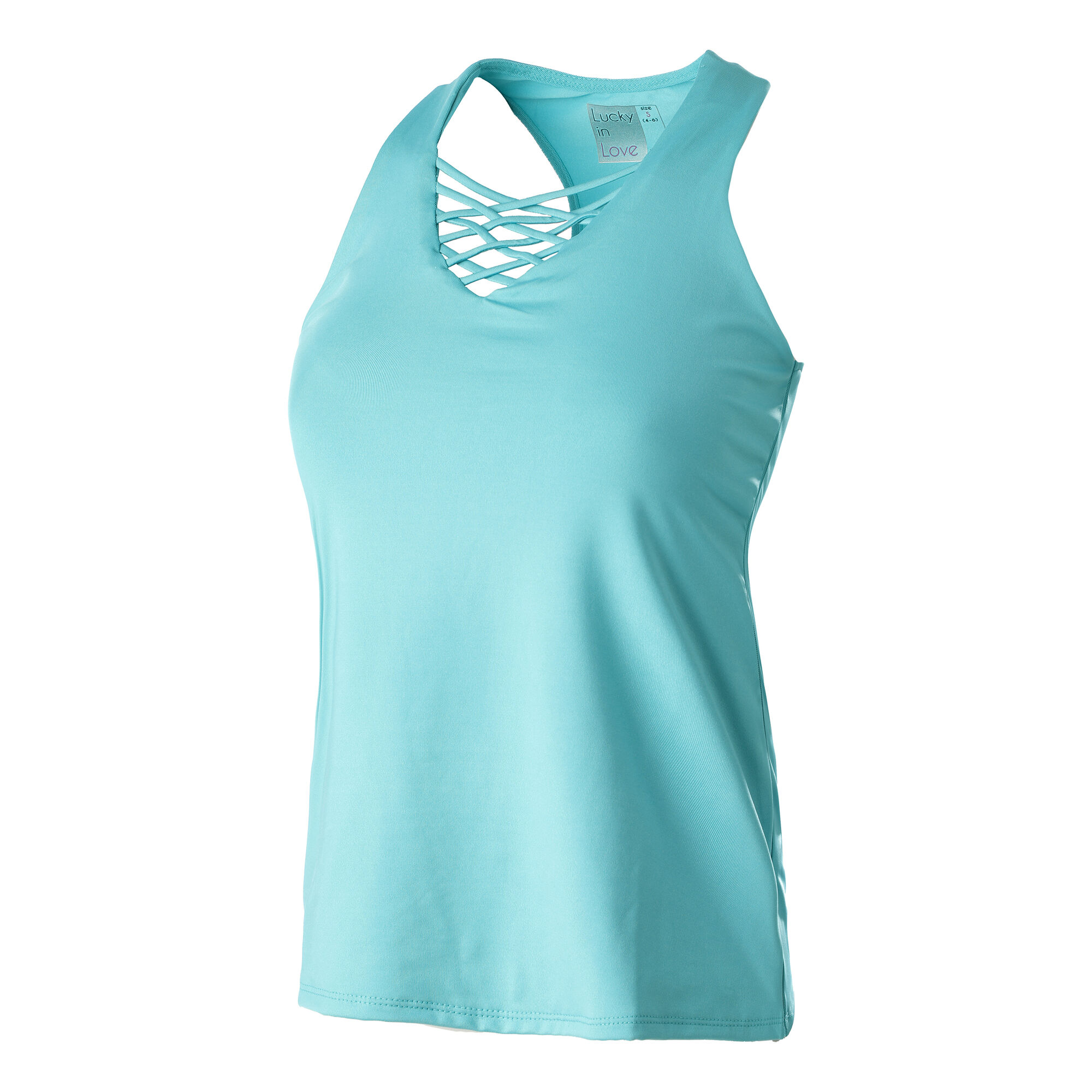 Buy Lucky in Love Interlace Tank Top Women Turquoise online Tennis