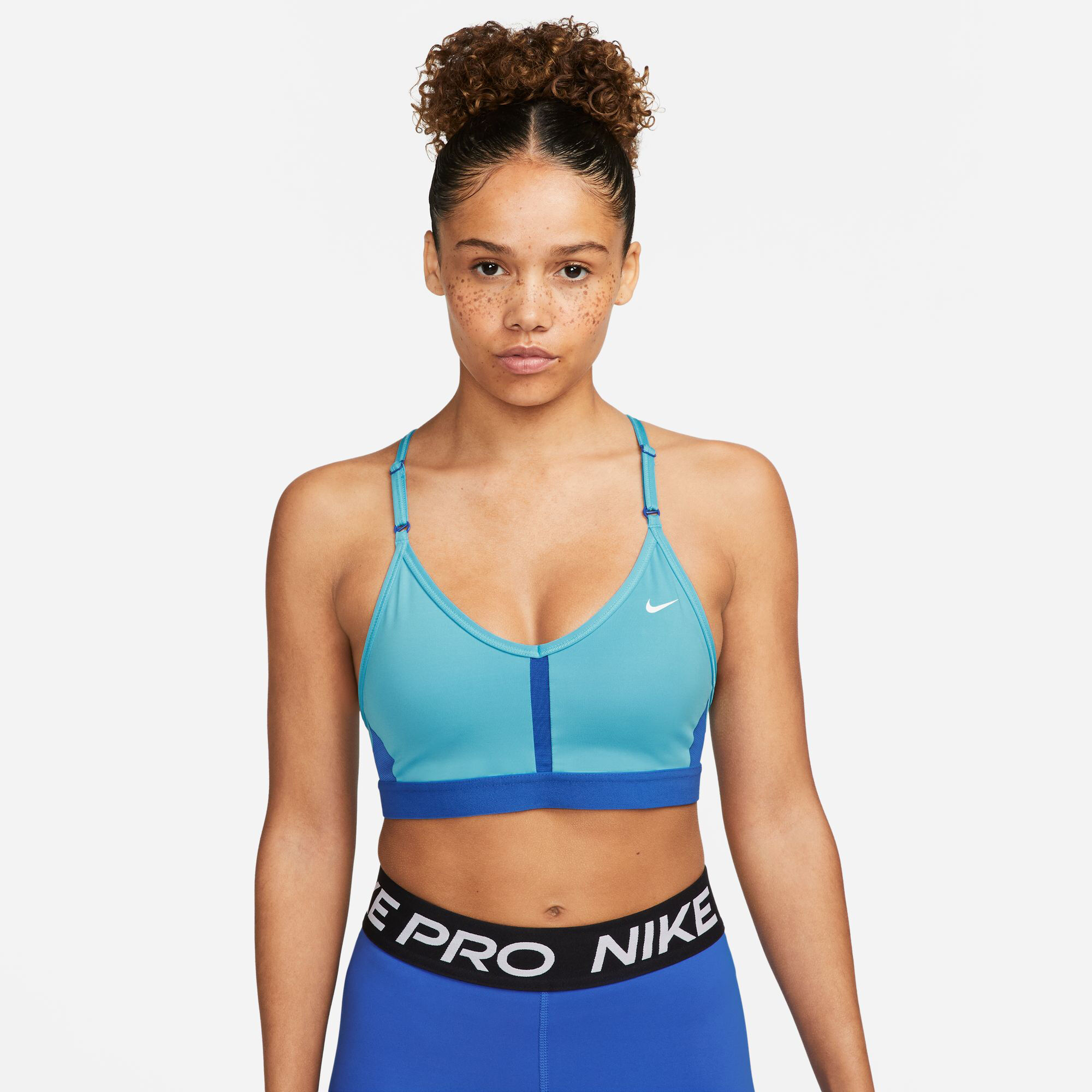 Buy Nike Dri Fit Indy V Neck Sports Bras Women Blue online