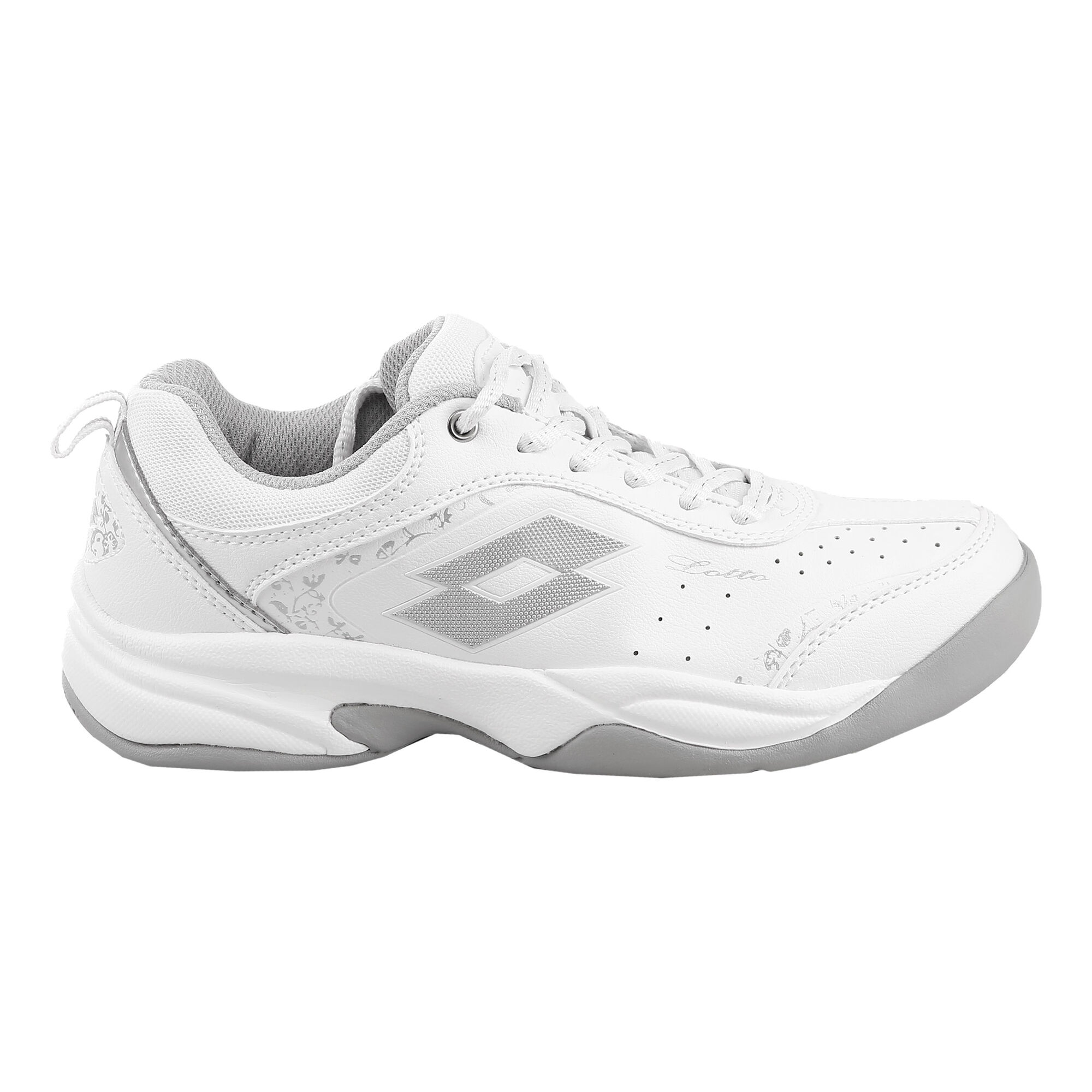 buy Lotto VIII SI Indoor Carpet Shoe Women White, Silver online