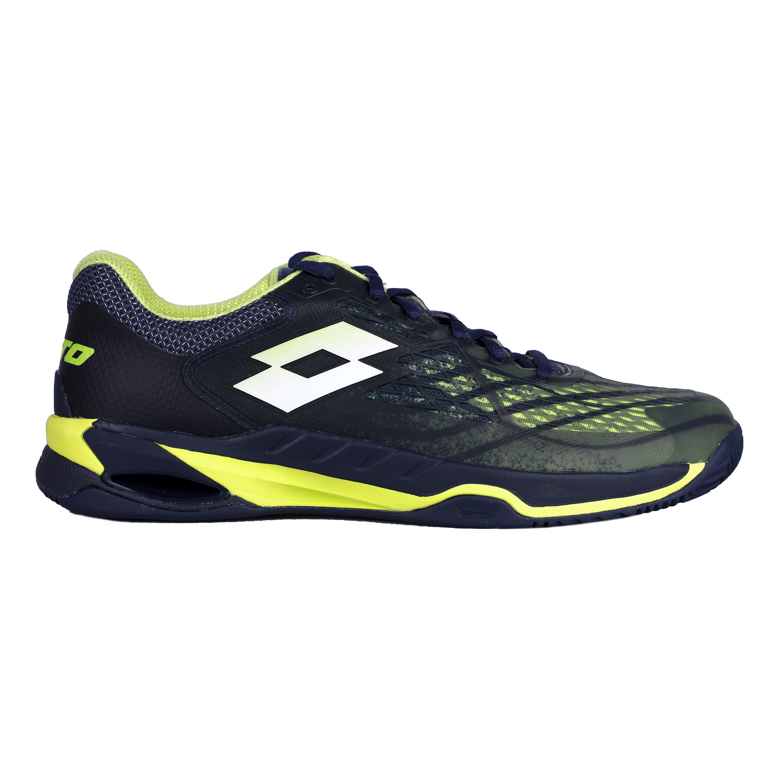 Buy Lotto Mirage 100 Clay Court Shoe Men Dark Blue Neon Yellow online Tennis Point UK