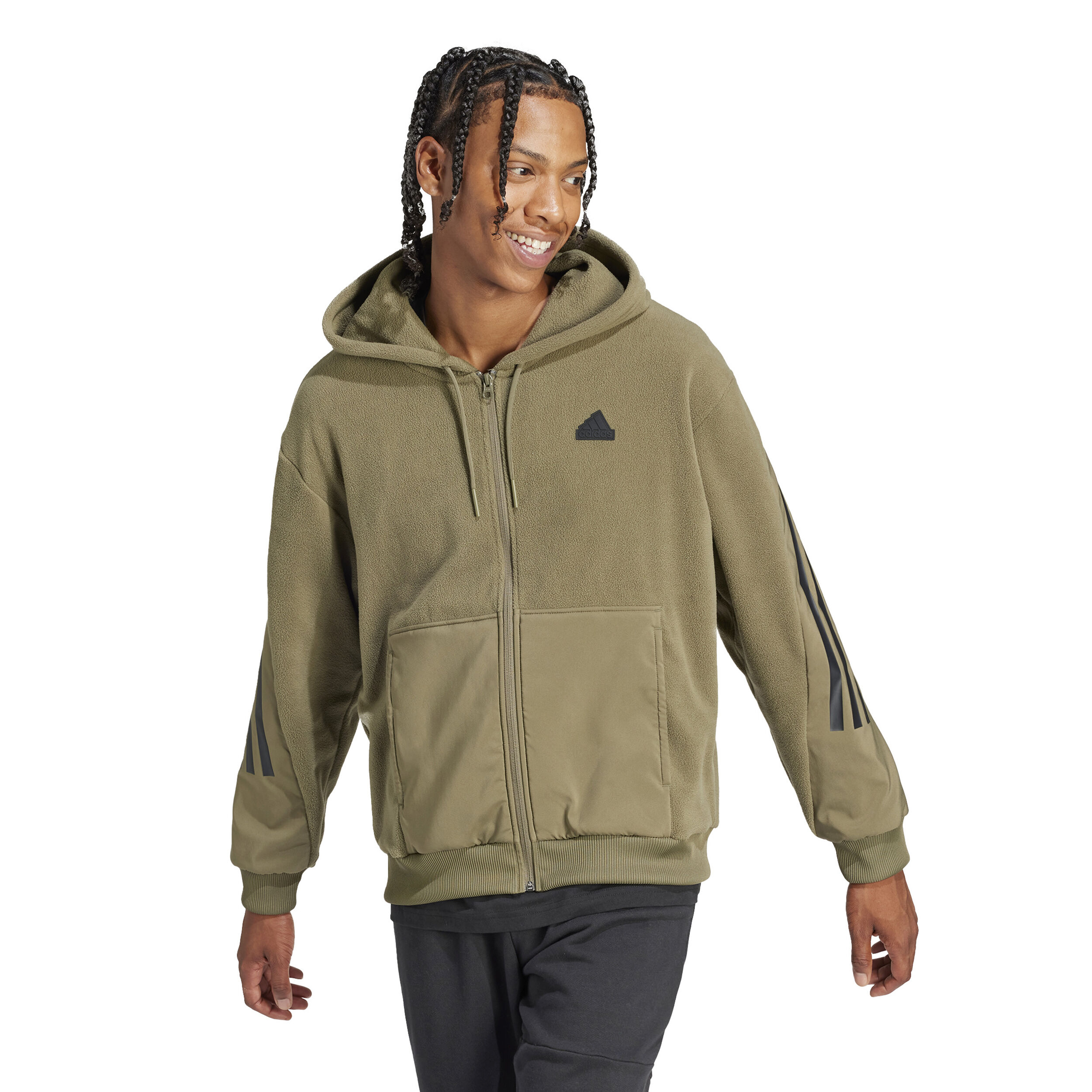 Buy adidas Future Icon 3 Stripes Zip Hoodie Men Olive Black
