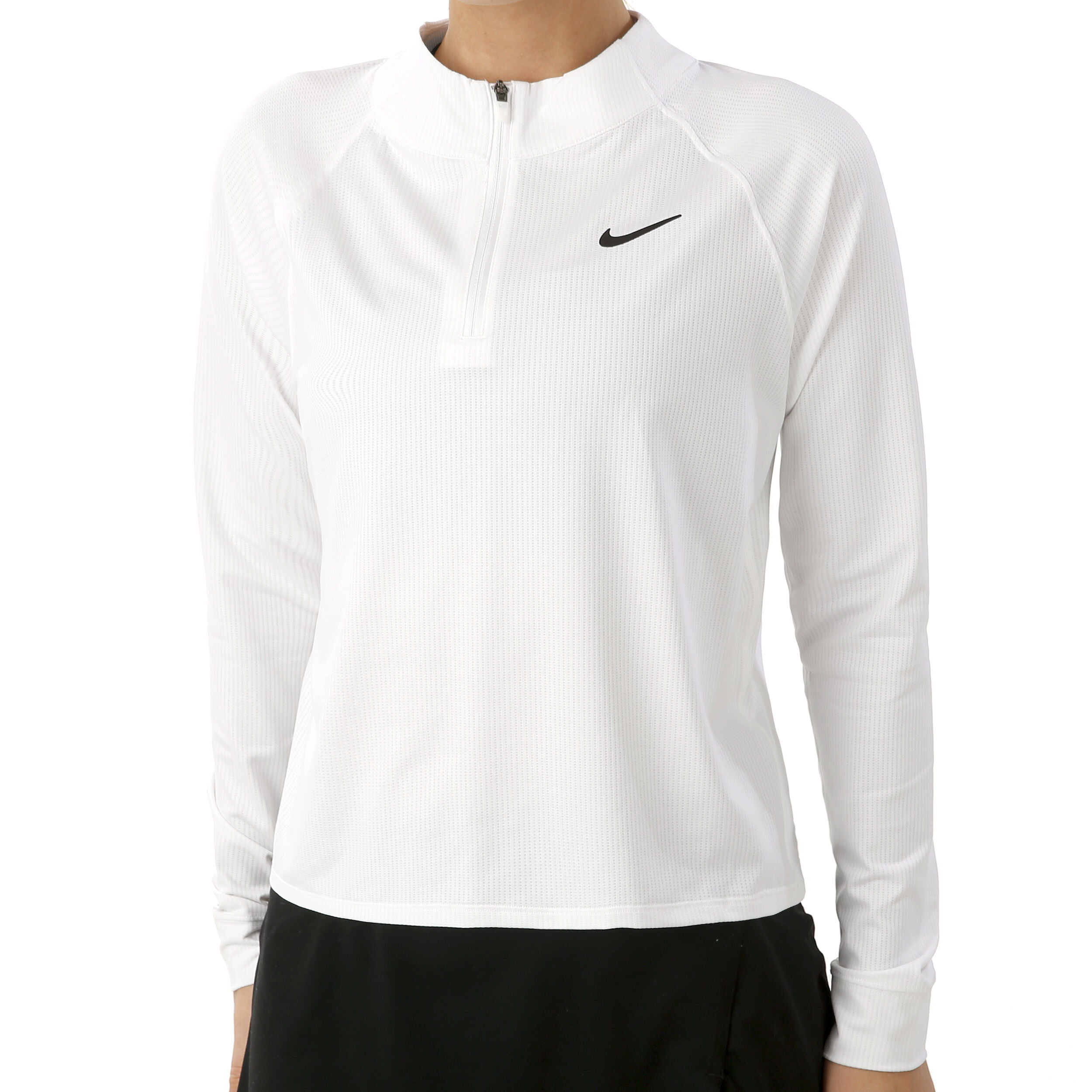 nike women's court dry half zip long sleeve tennis top